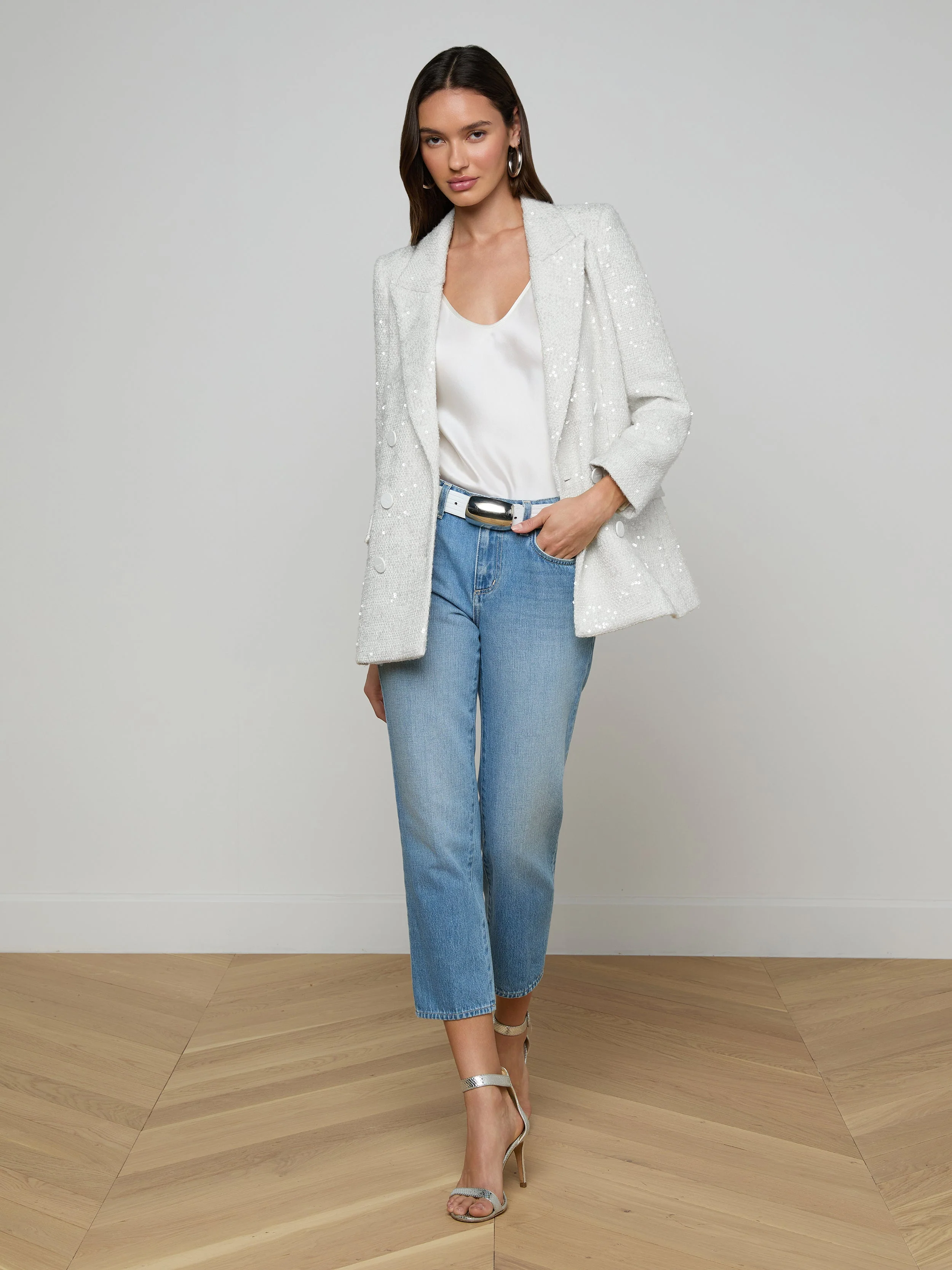 L'AGENCE - Cambrie Oversized Sequin Blazer - Image 3