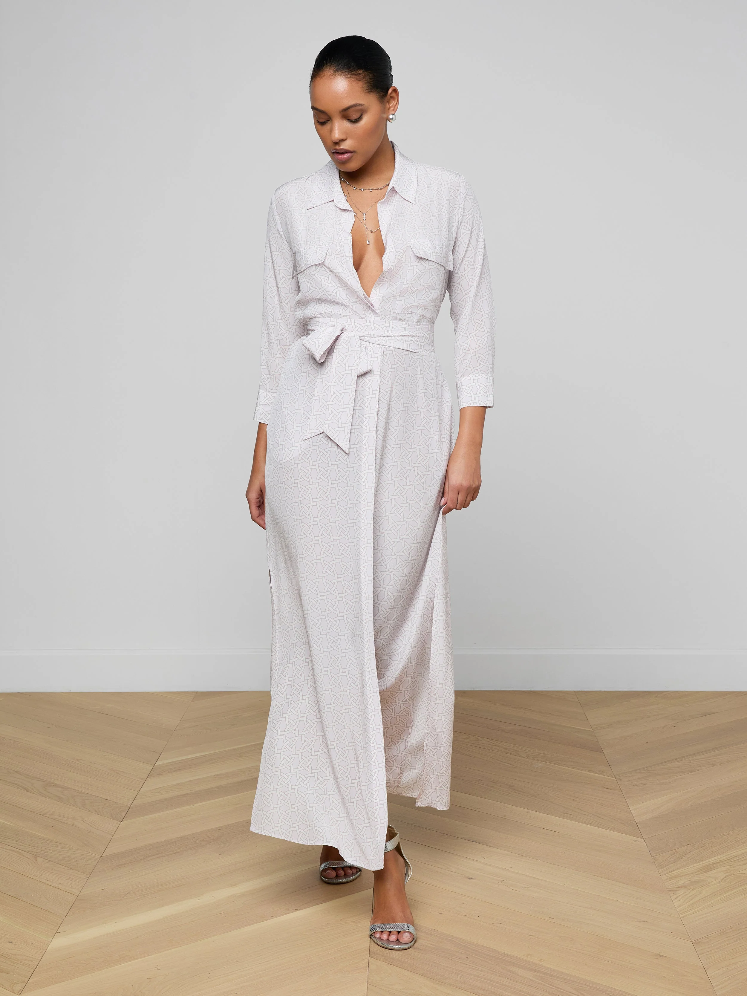 L'AGENCE - Cameron Silk Shirt Dress - Image 2