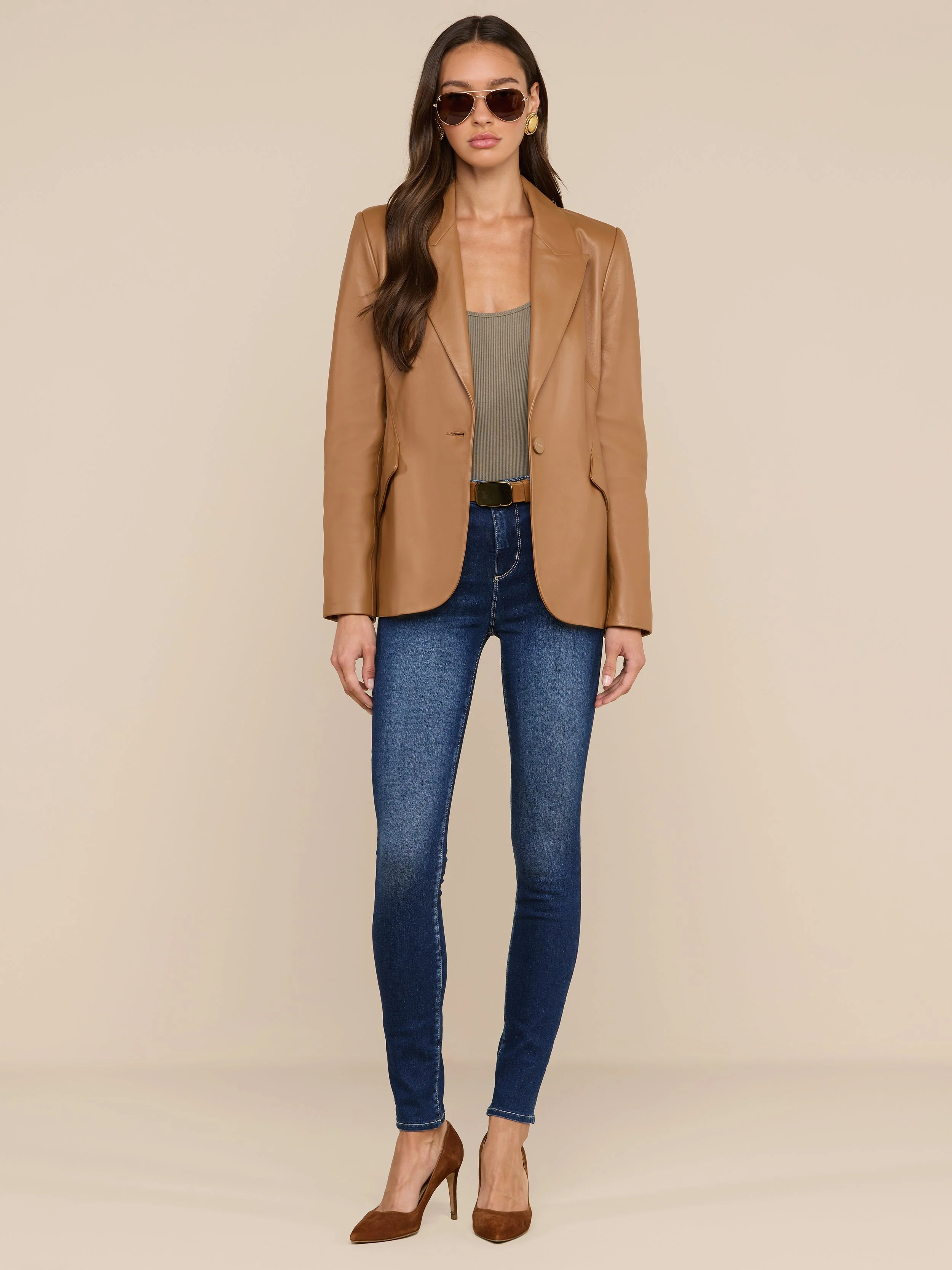 L'AGENCE - Chamberlain Leather Blazer - Image 3