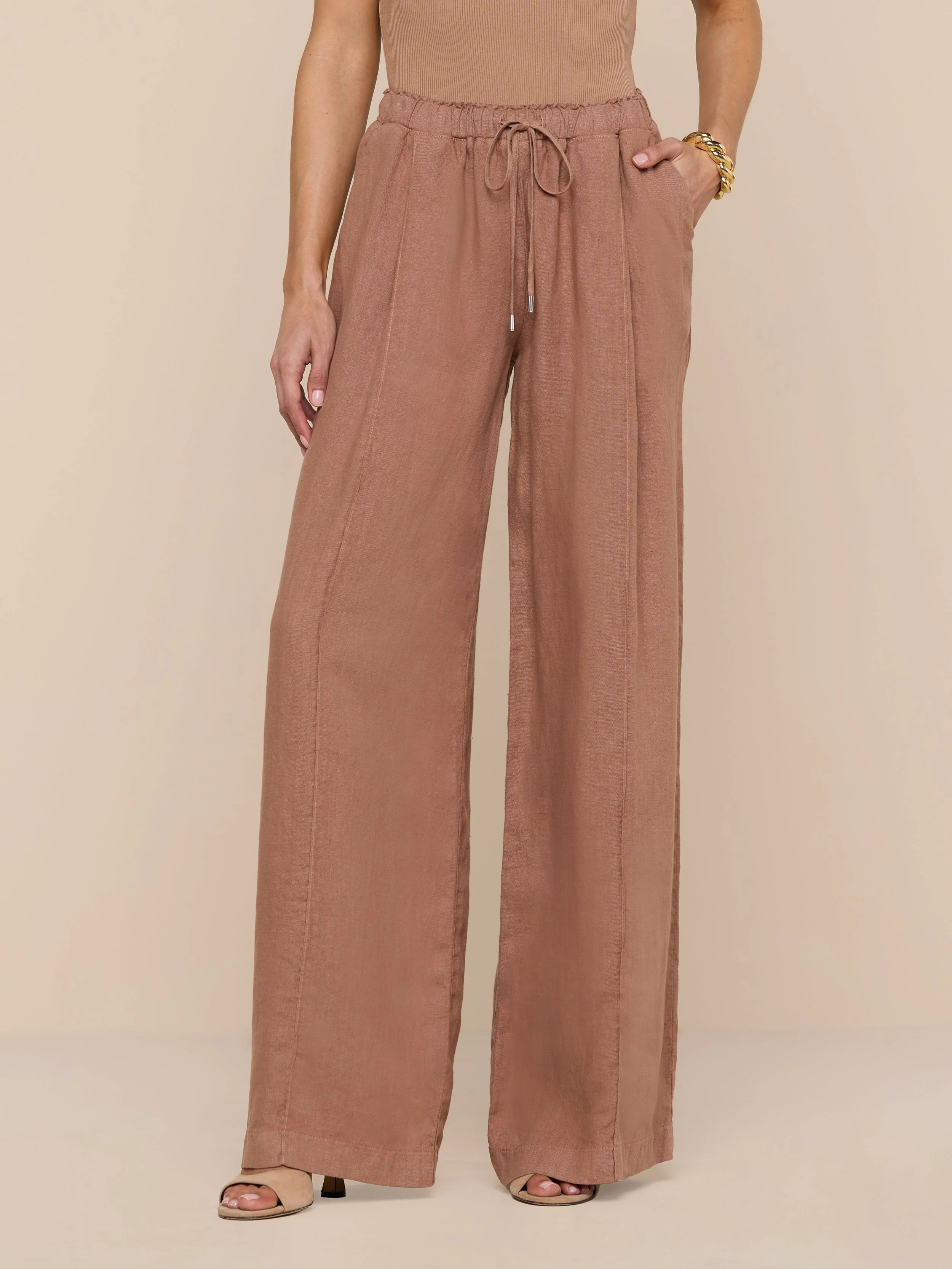 L'AGENCE - Connie Linen Drawstring Trouser - Image 3