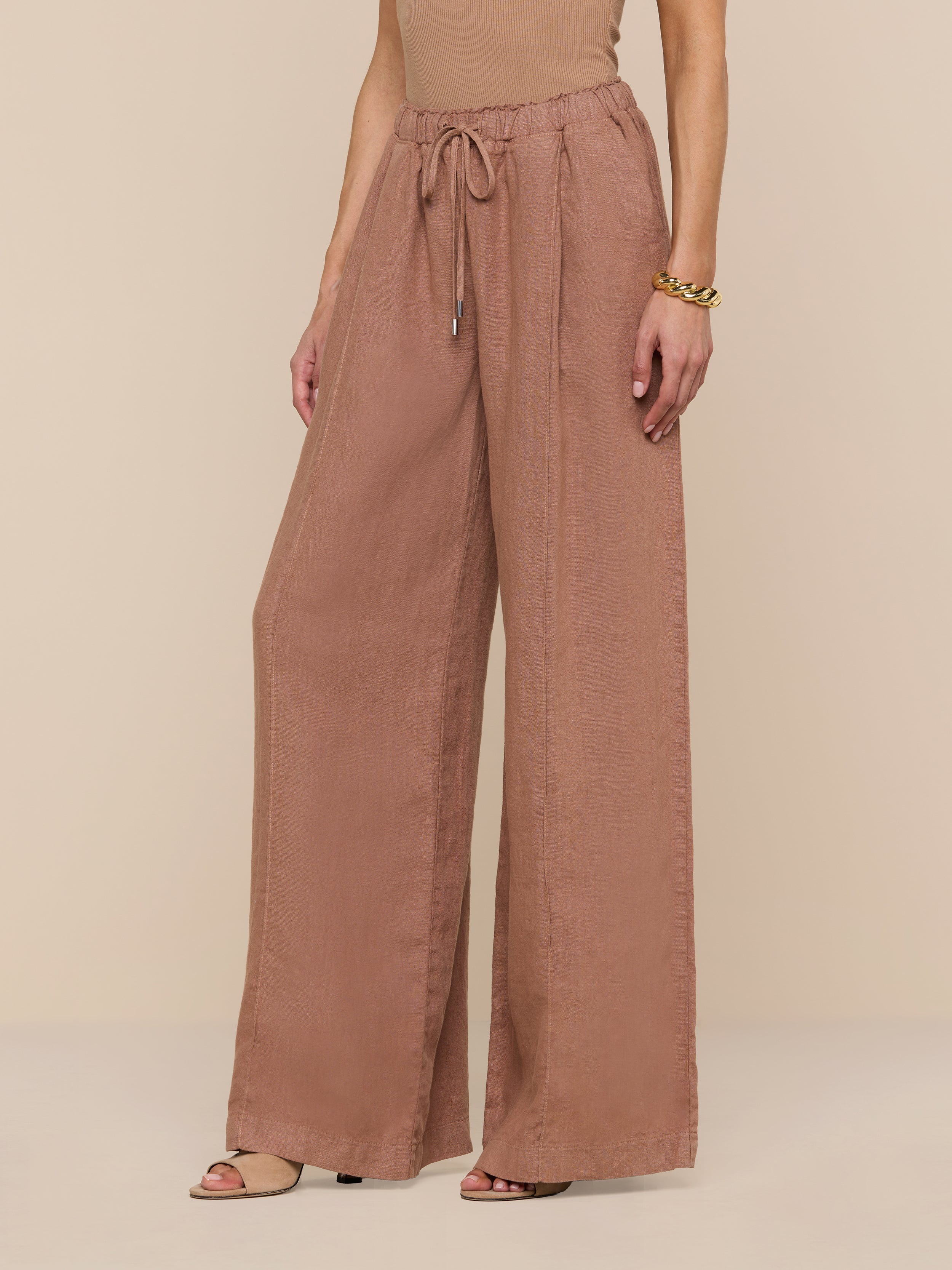 L'AGENCE - Connie Linen Drawstring Trouser - Image 4