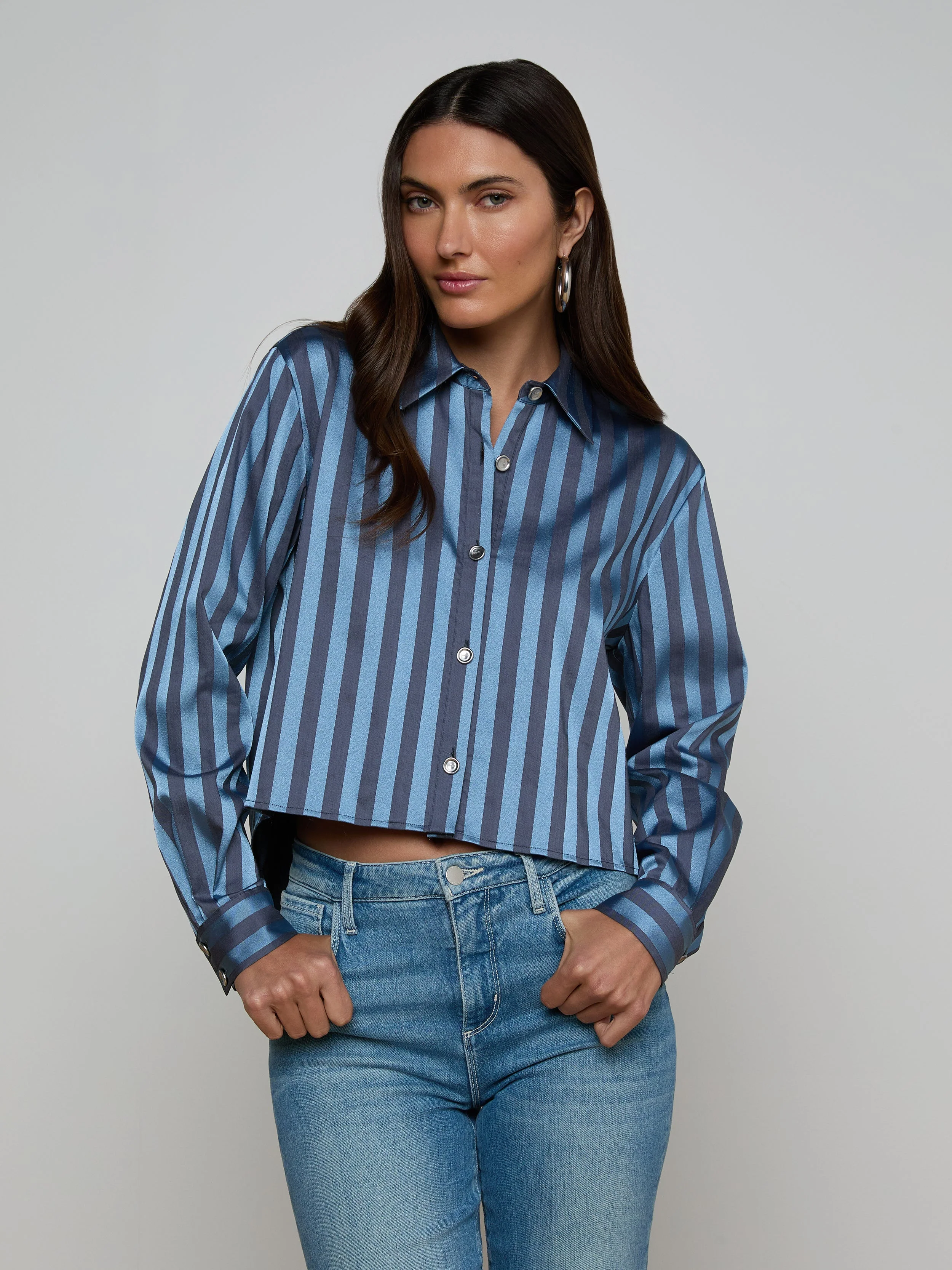 L'AGENCE - Cosette Satin Shirt - Image 3