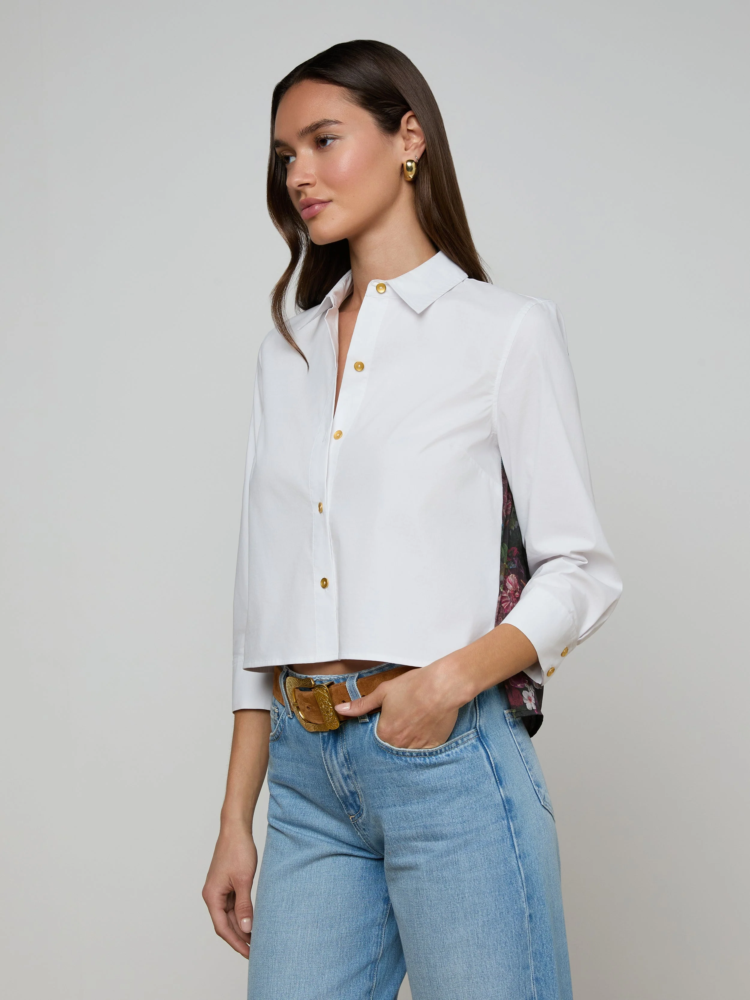 L'AGENCE - Fawn Floral Print Shirt - Image 3