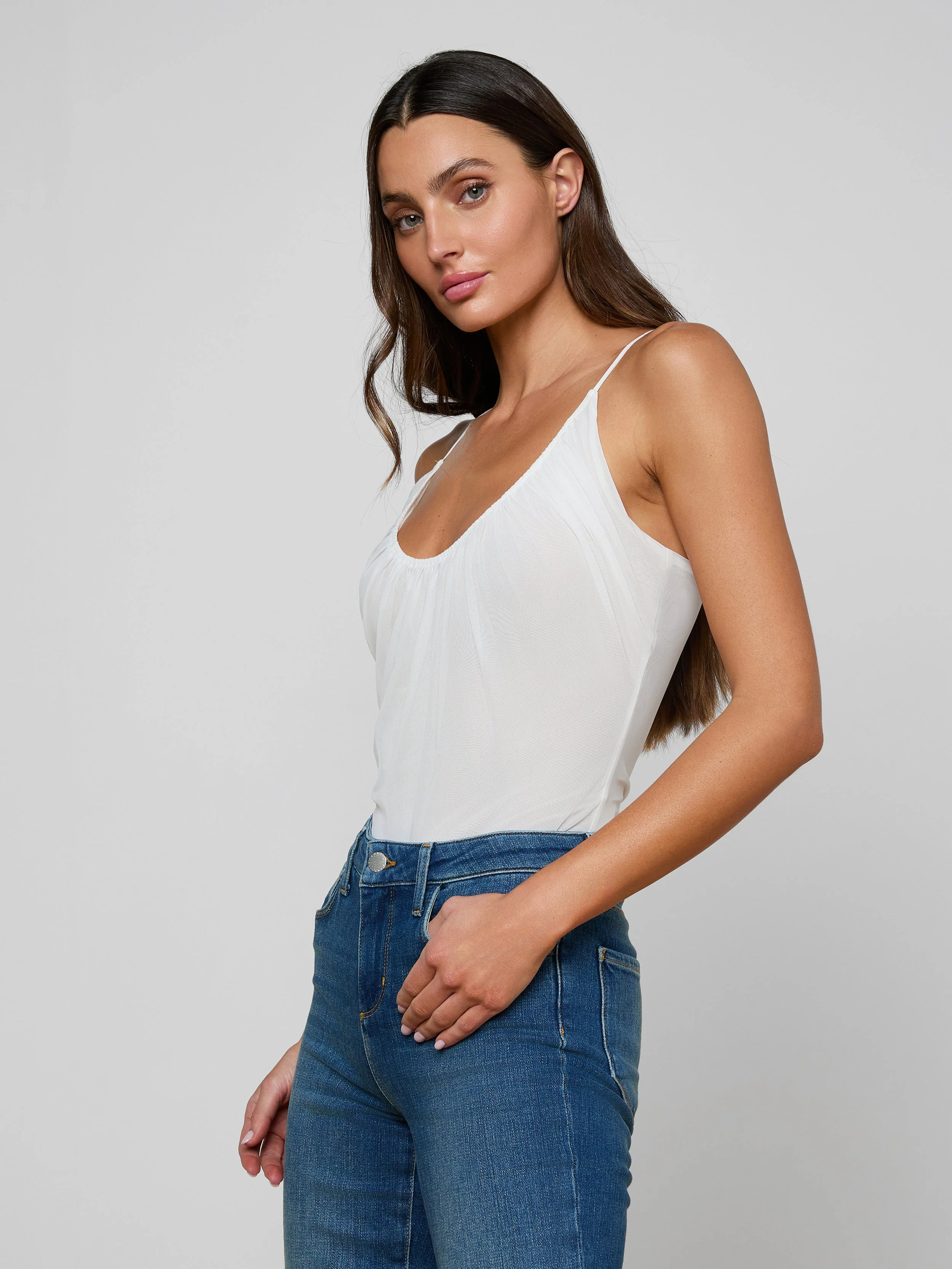 L'AGENCE - Gelina Ruched Bodysuit - Image 2