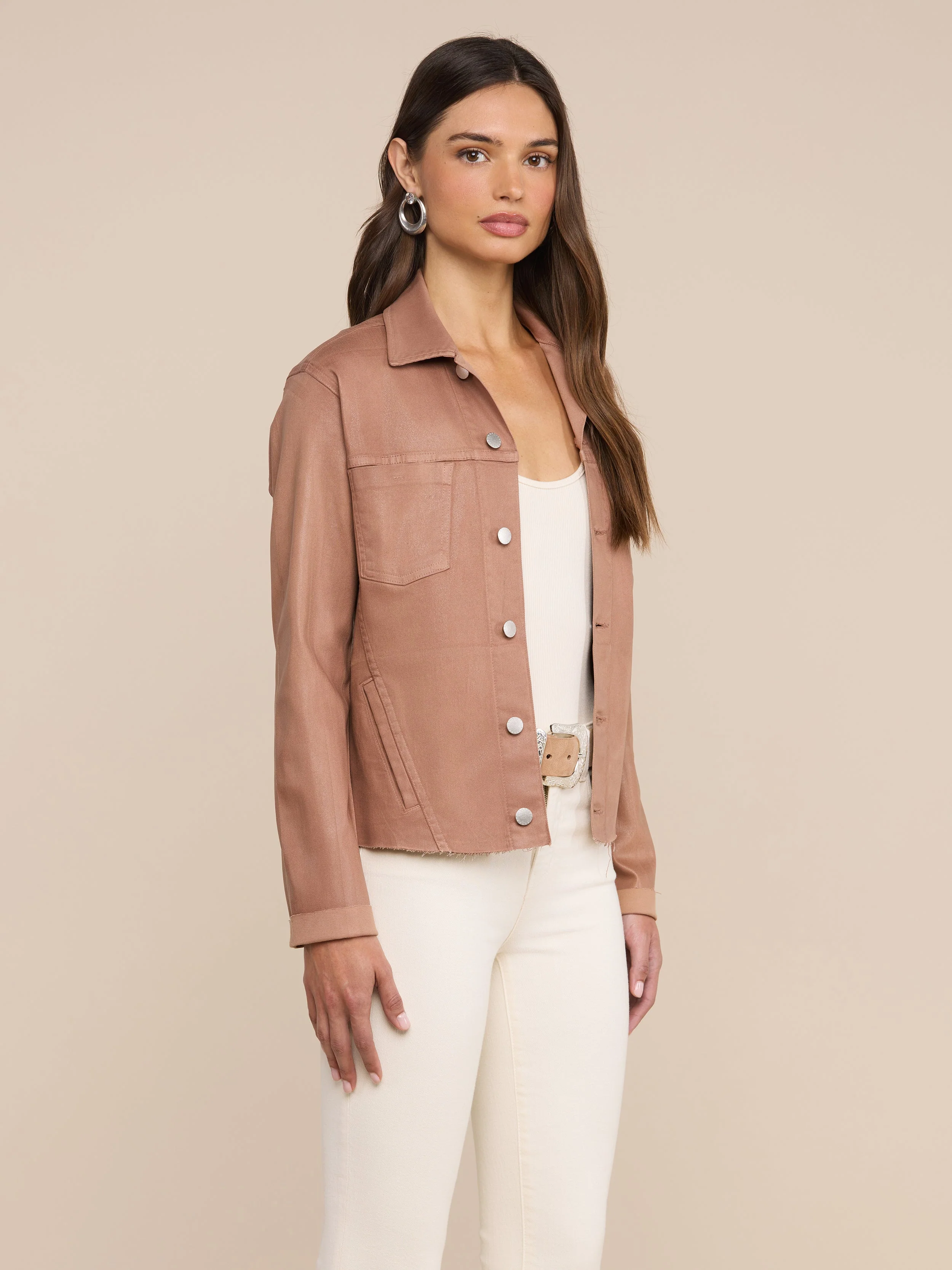 L'AGENCE - Janelle Coated Jean Jacket - Image 2