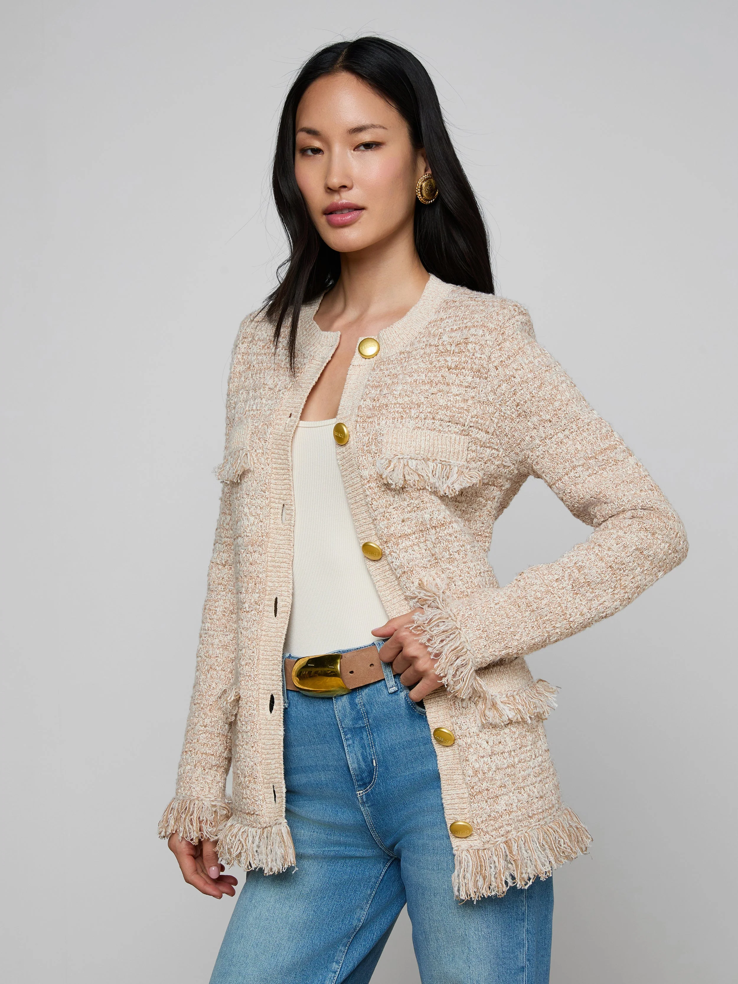 L'AGENCE - Kastoria Fringe Cardigan - Image 2