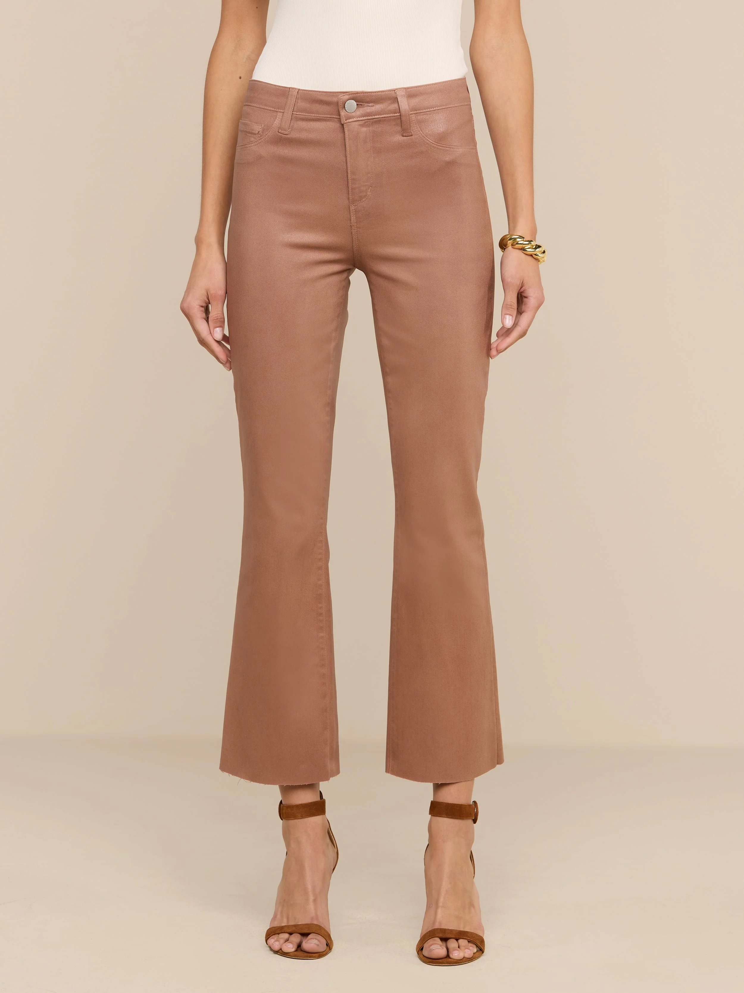 L'AGENCE - Kendra Coated Cropped Flare Jean - Image 2