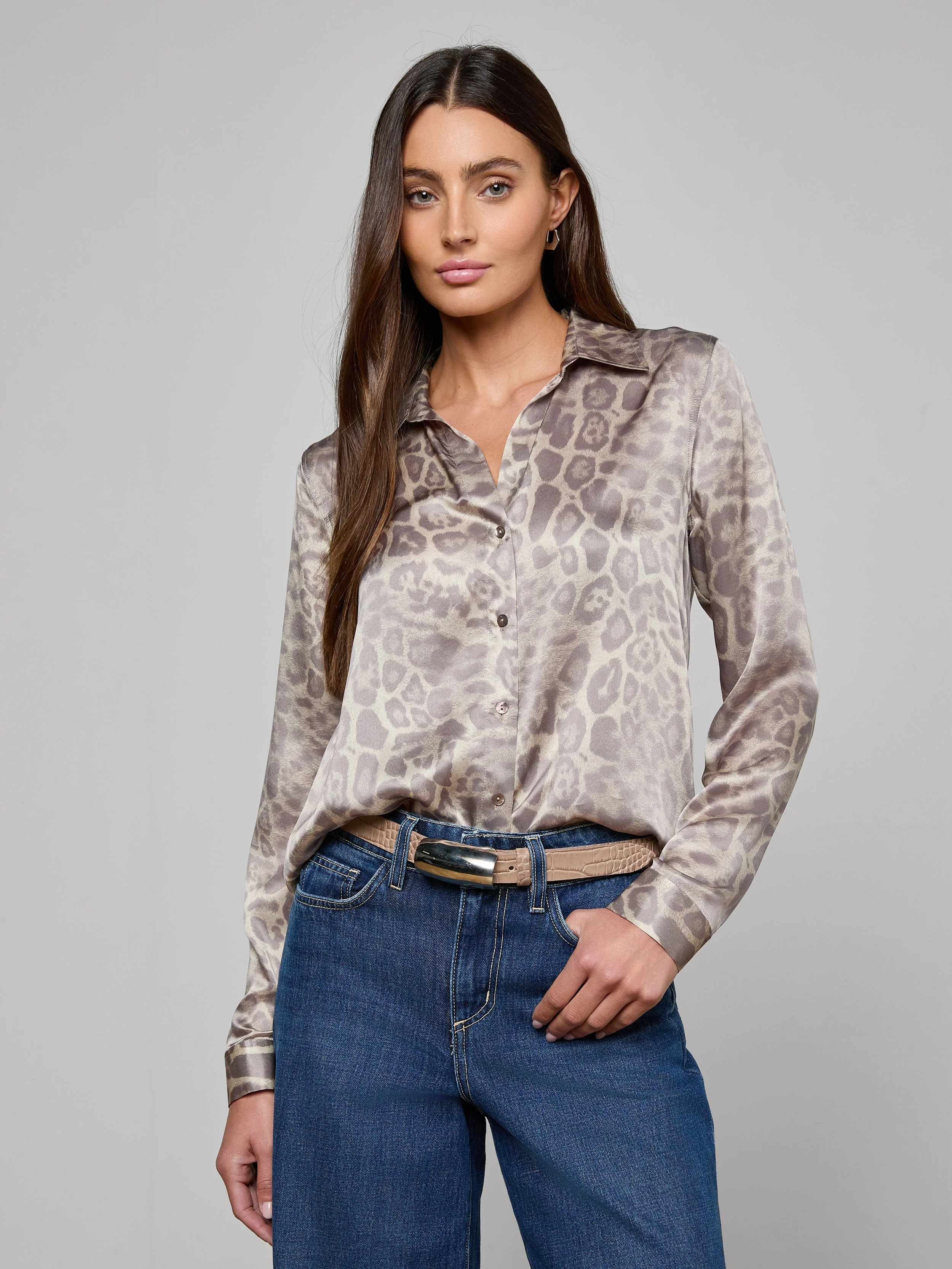 L'AGENCE - Marlowe Croc - Embossed Leather Belt - Image 3