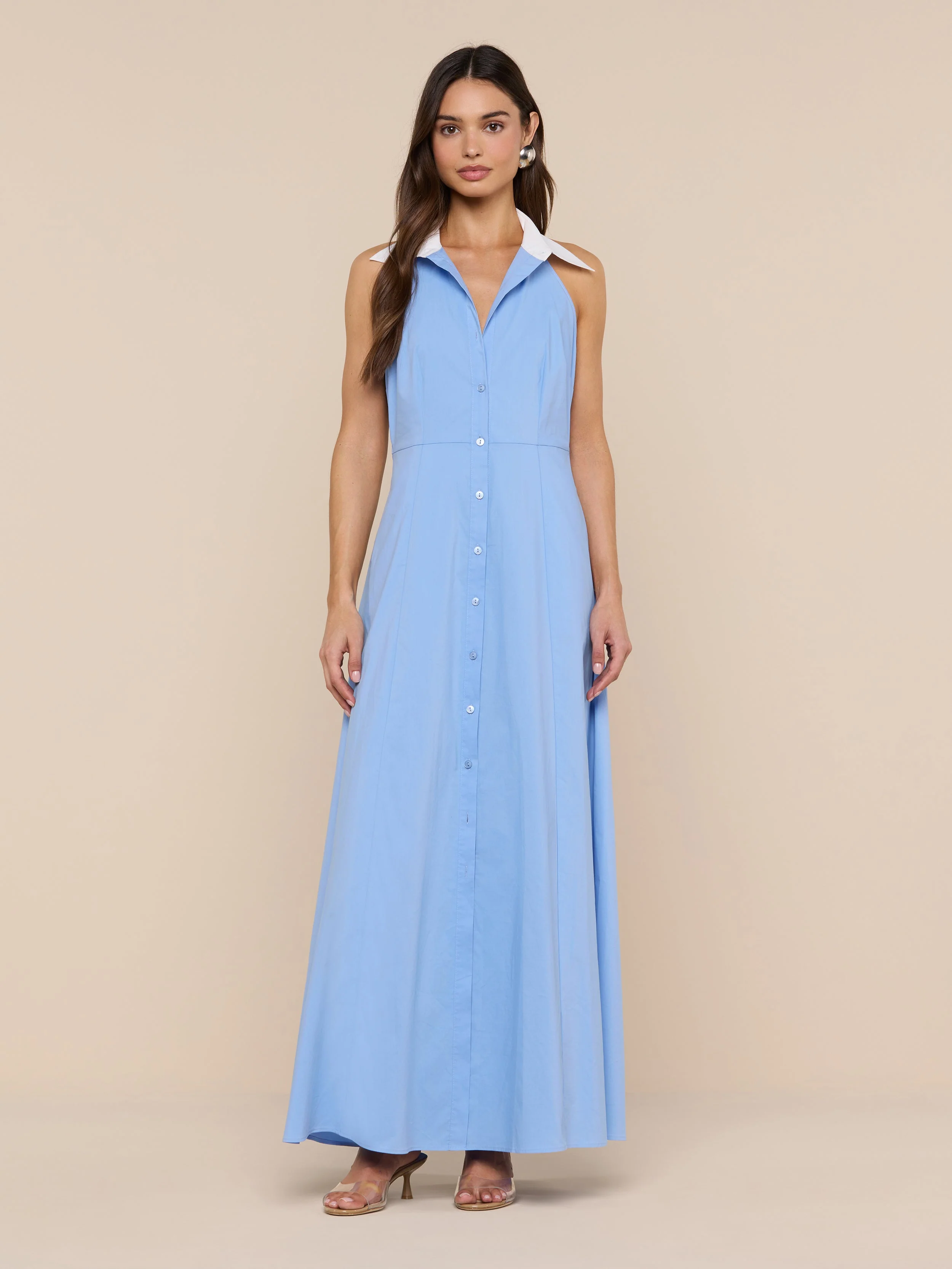 L'AGENCE - Maurie Poplin Maxi Dress