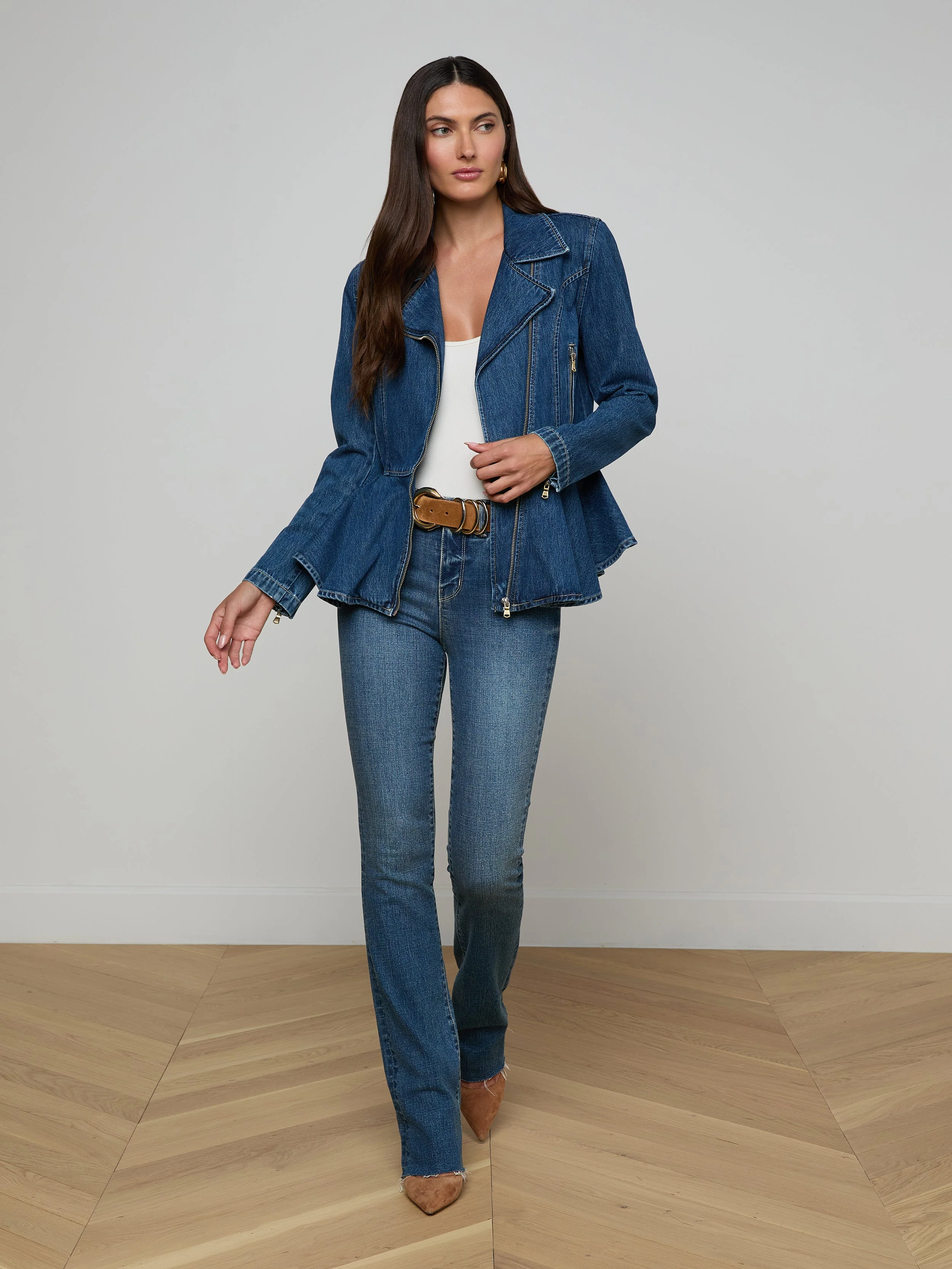 L'AGENCE - Moxie Peplum Biker Jacket - Image 4