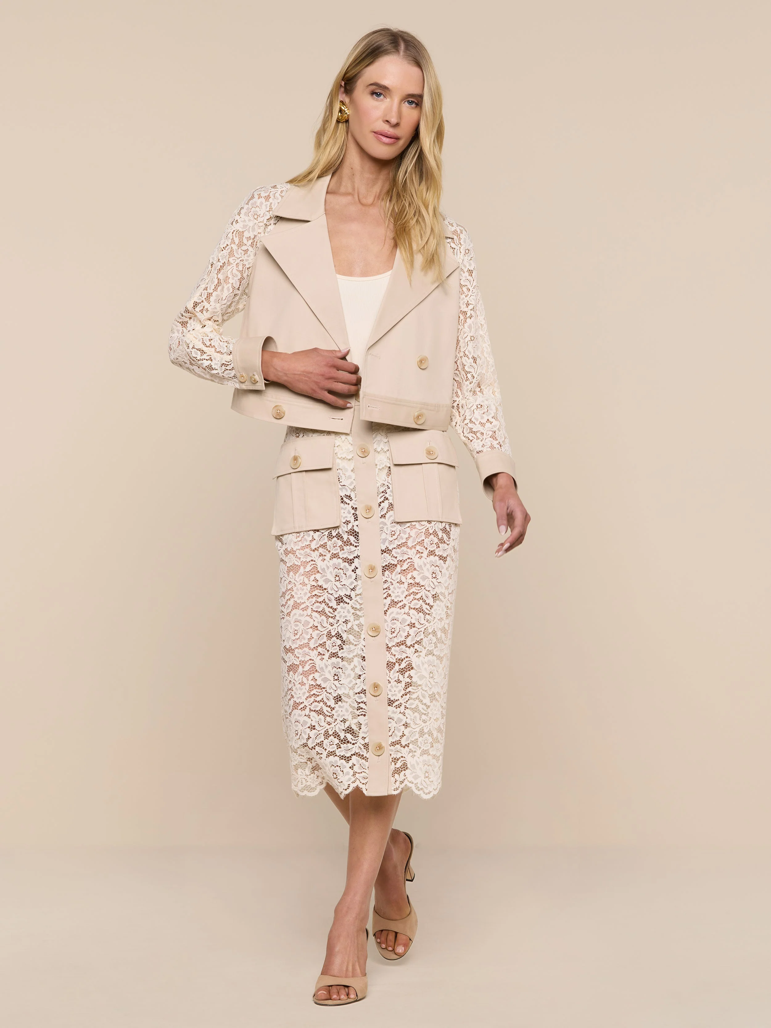 L'AGENCE - Novelle Lace Trench - Image 5