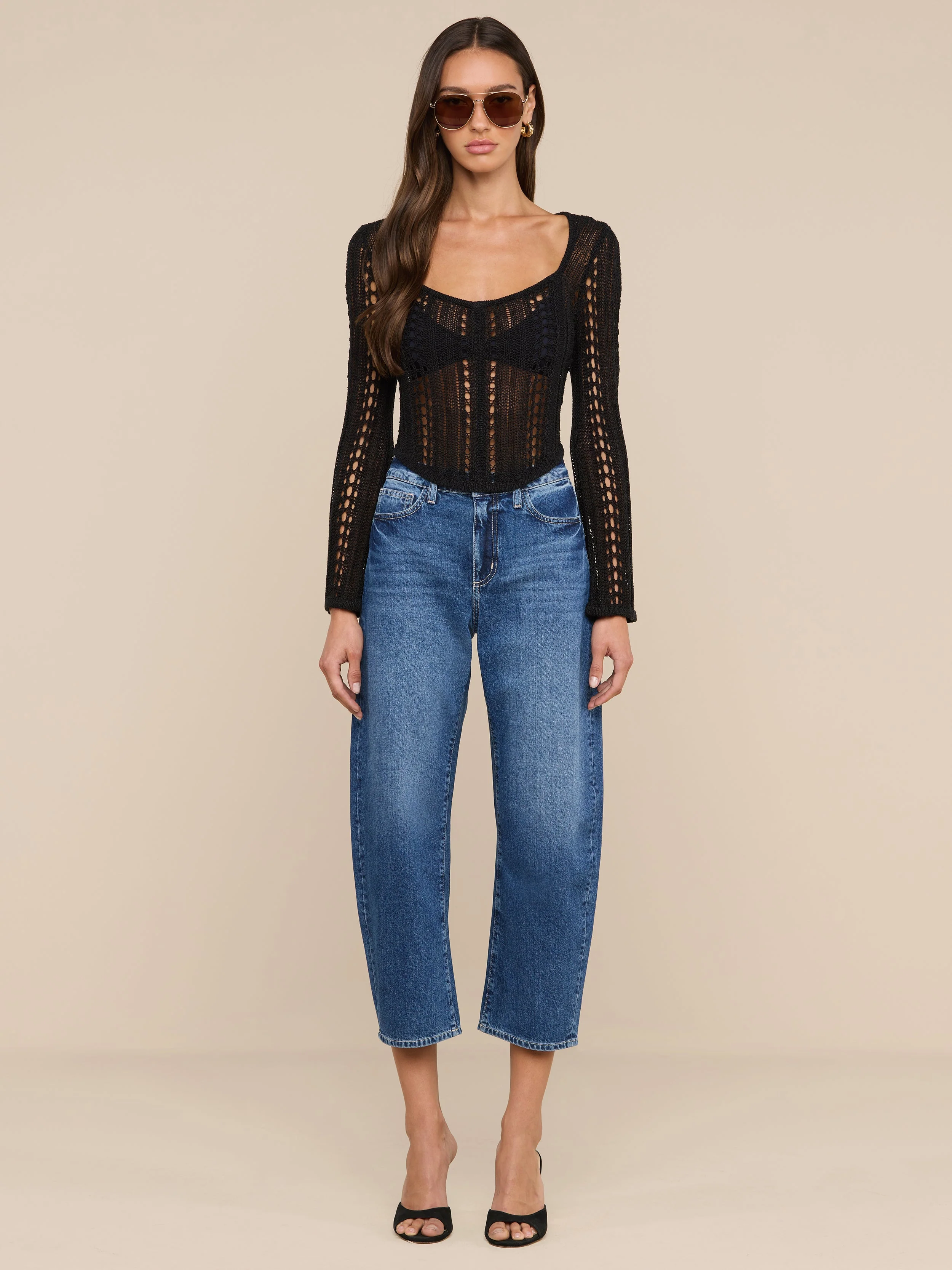 L'AGENCE - Orine Pointelle Knit Top - Image 3