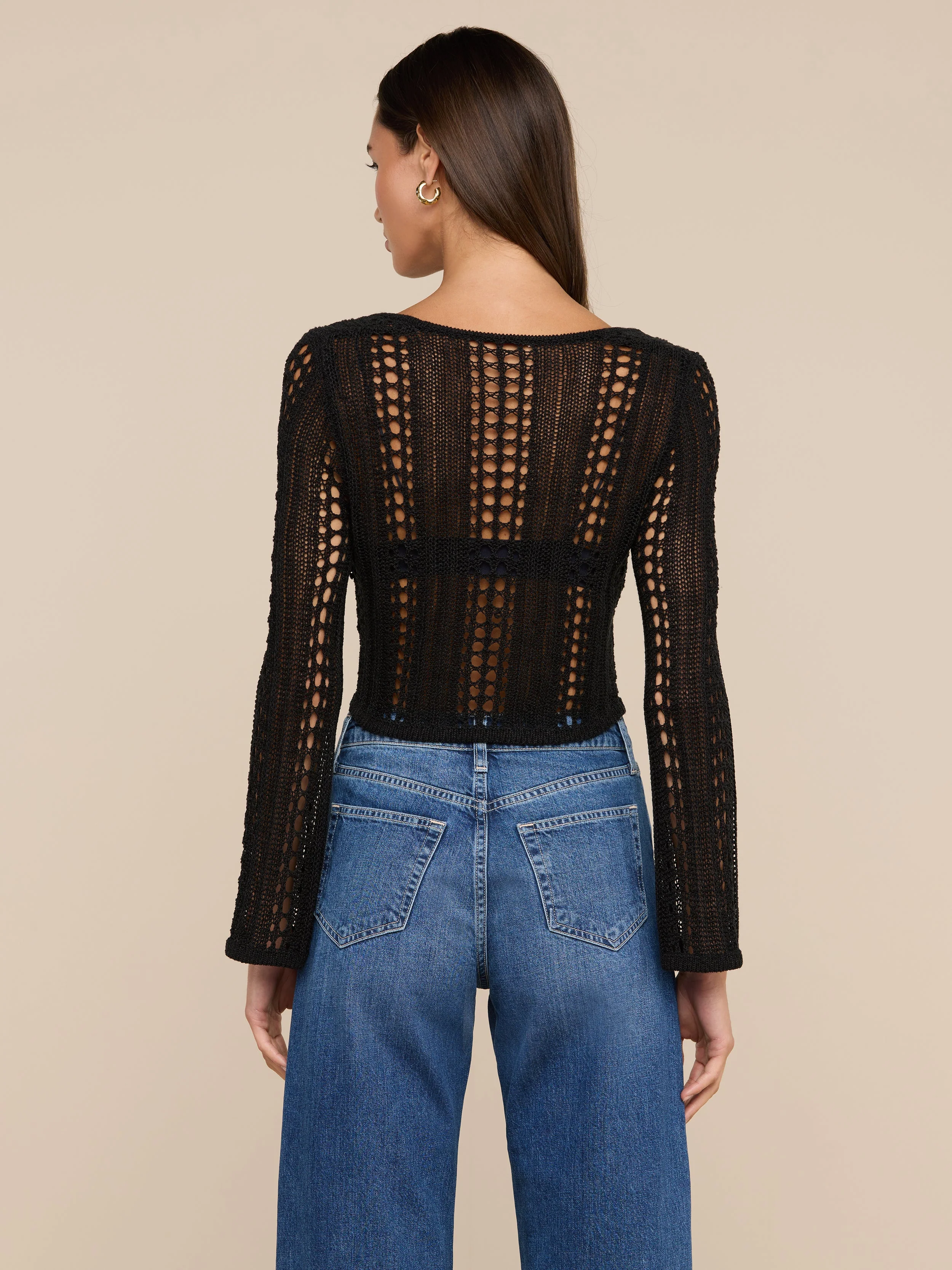 L'AGENCE - Orine Pointelle Knit Top - Image 4