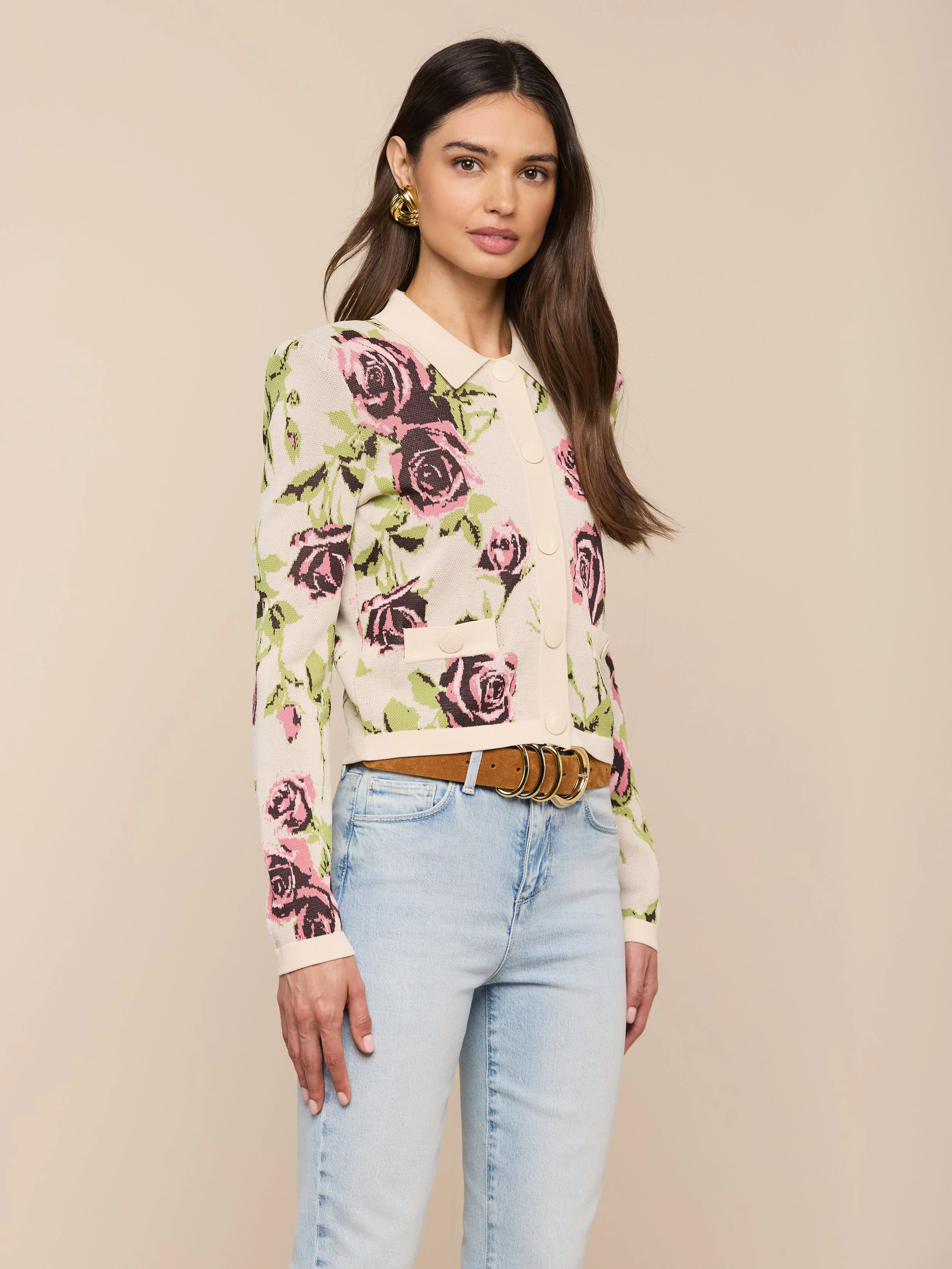 L'AGENCE - Osiris Jacquard Cardigan - Image 2