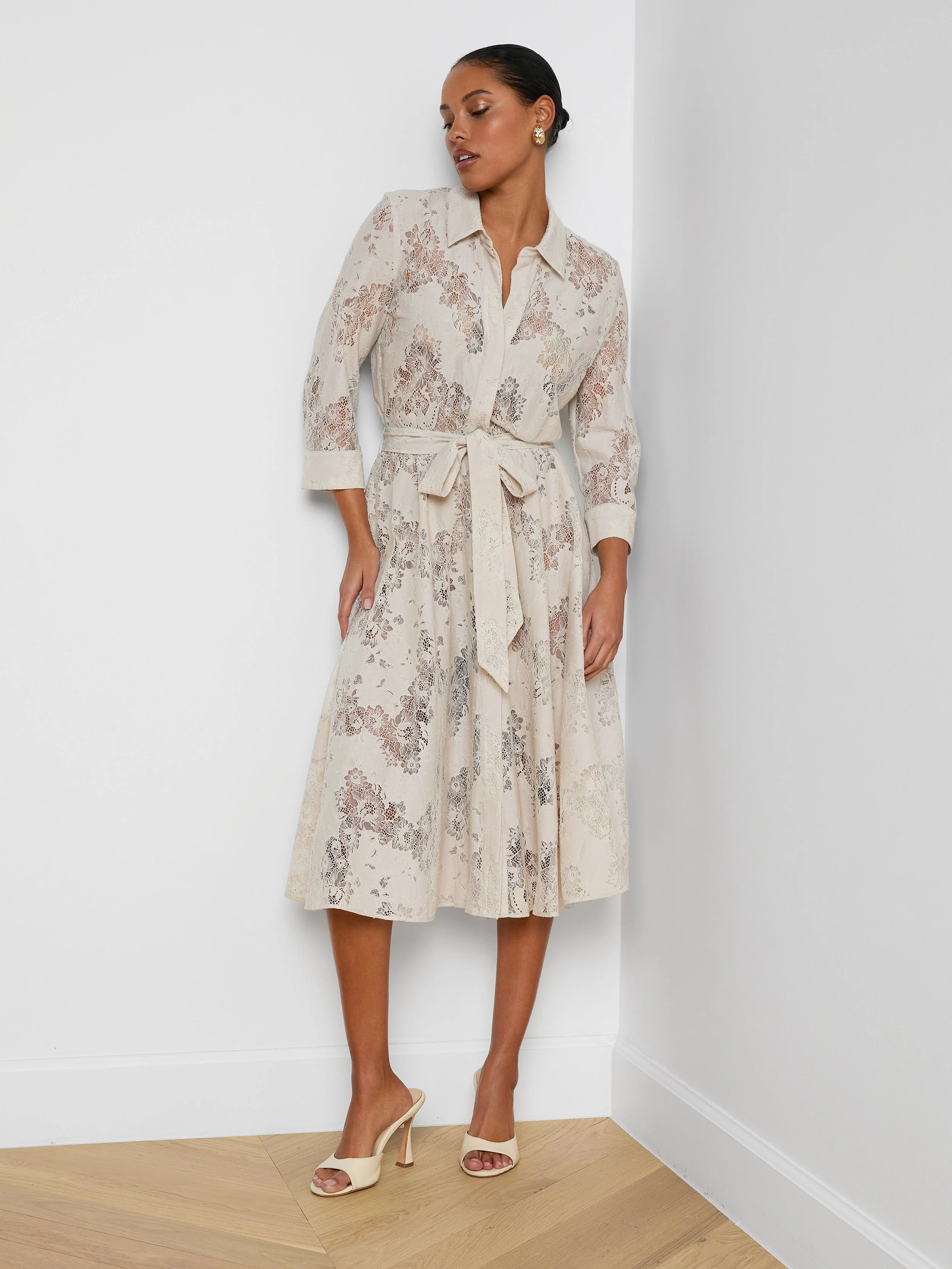 L'AGENCE - Ralphie Lace Midi Dress - Image 6