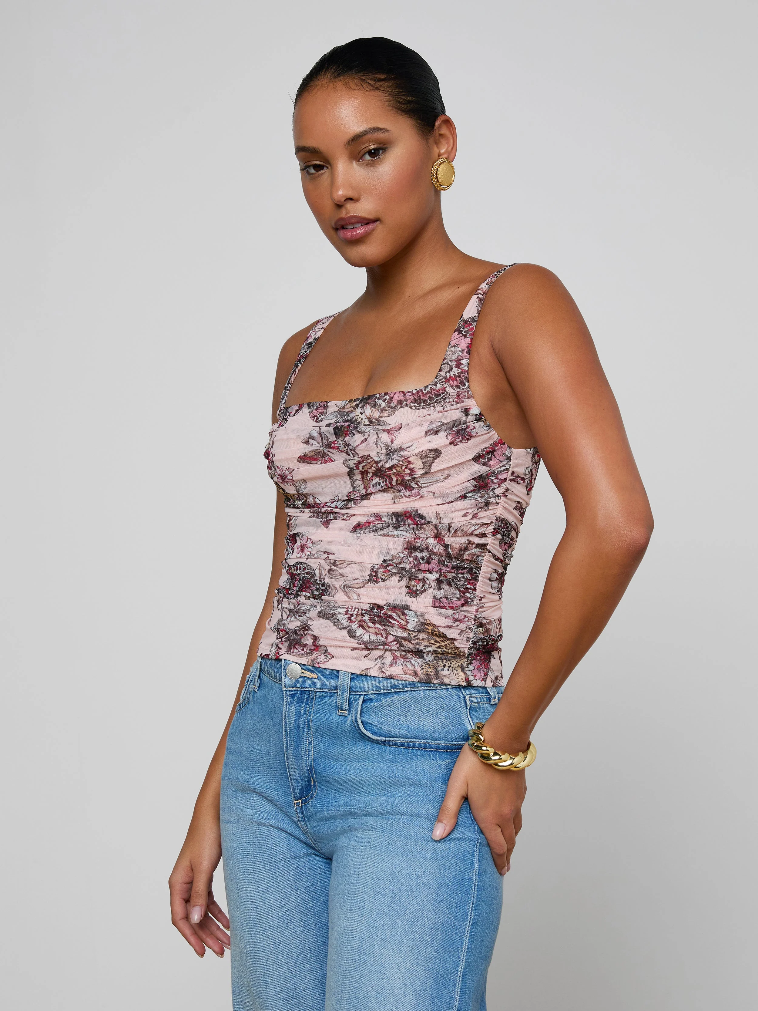 L'AGENCE - Rasha Shirred Mesh Tank - Image 2