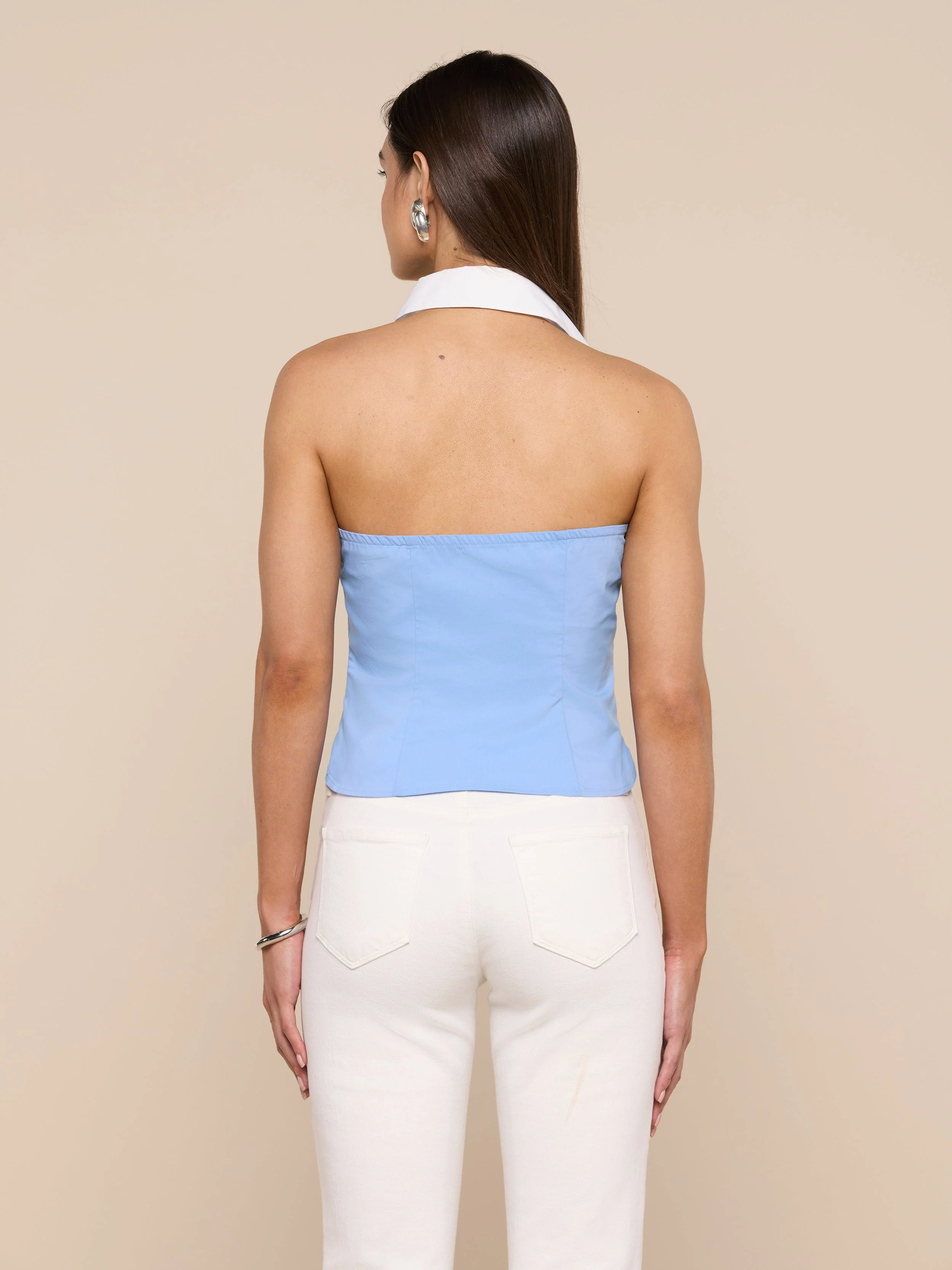L'AGENCE - Rina Poplin Halter Top - Image 7
