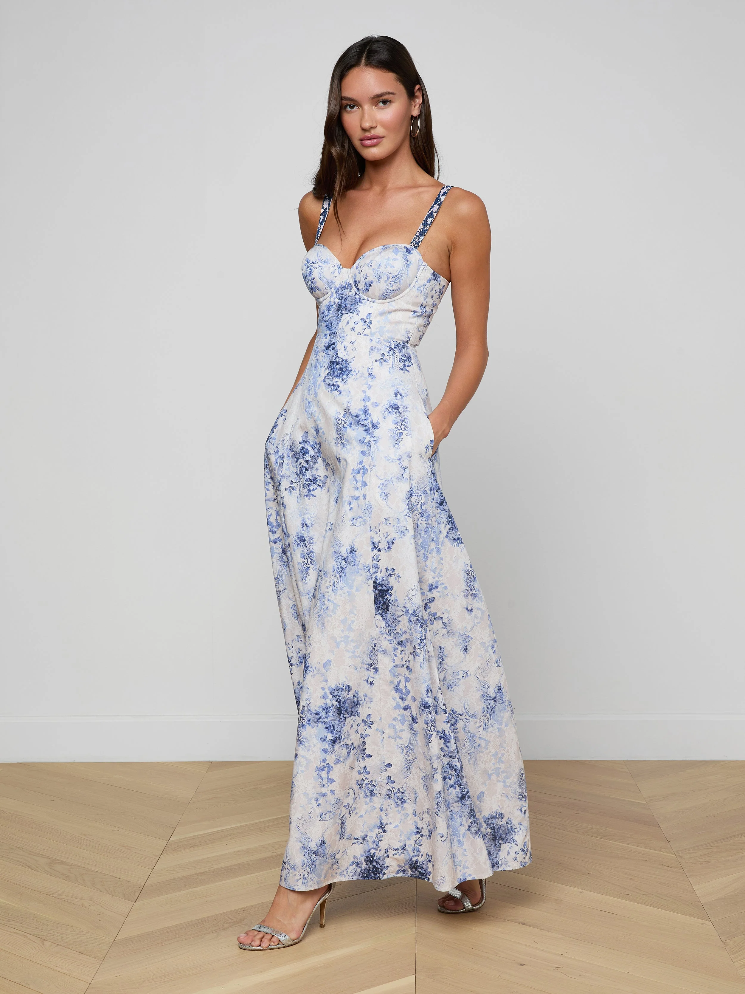 L'AGENCE - Sutton Beaded Strap Gown - Image 3