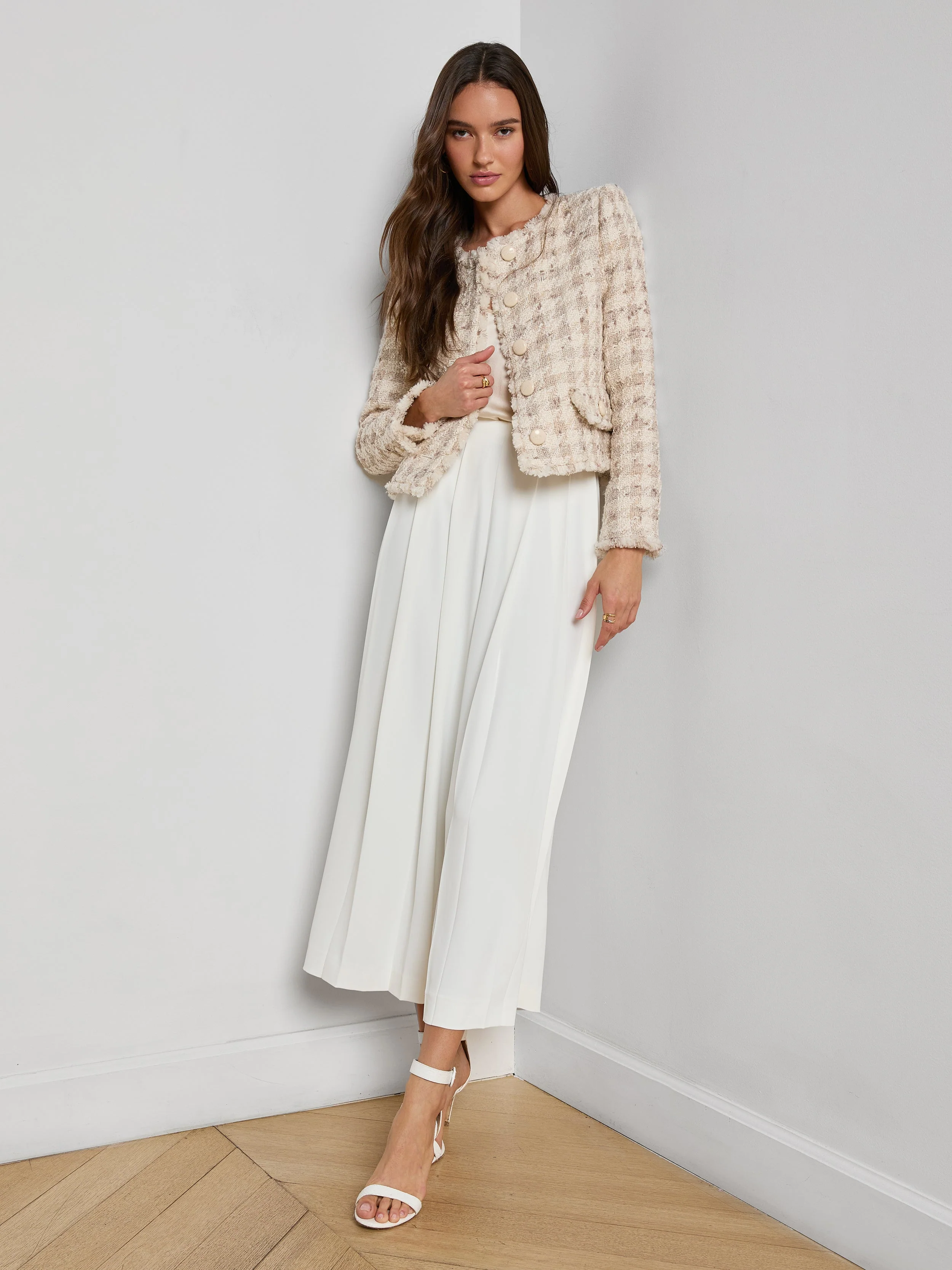 L'AGENCE - Zell Houndstooth Tweed Jacket - Image 5
