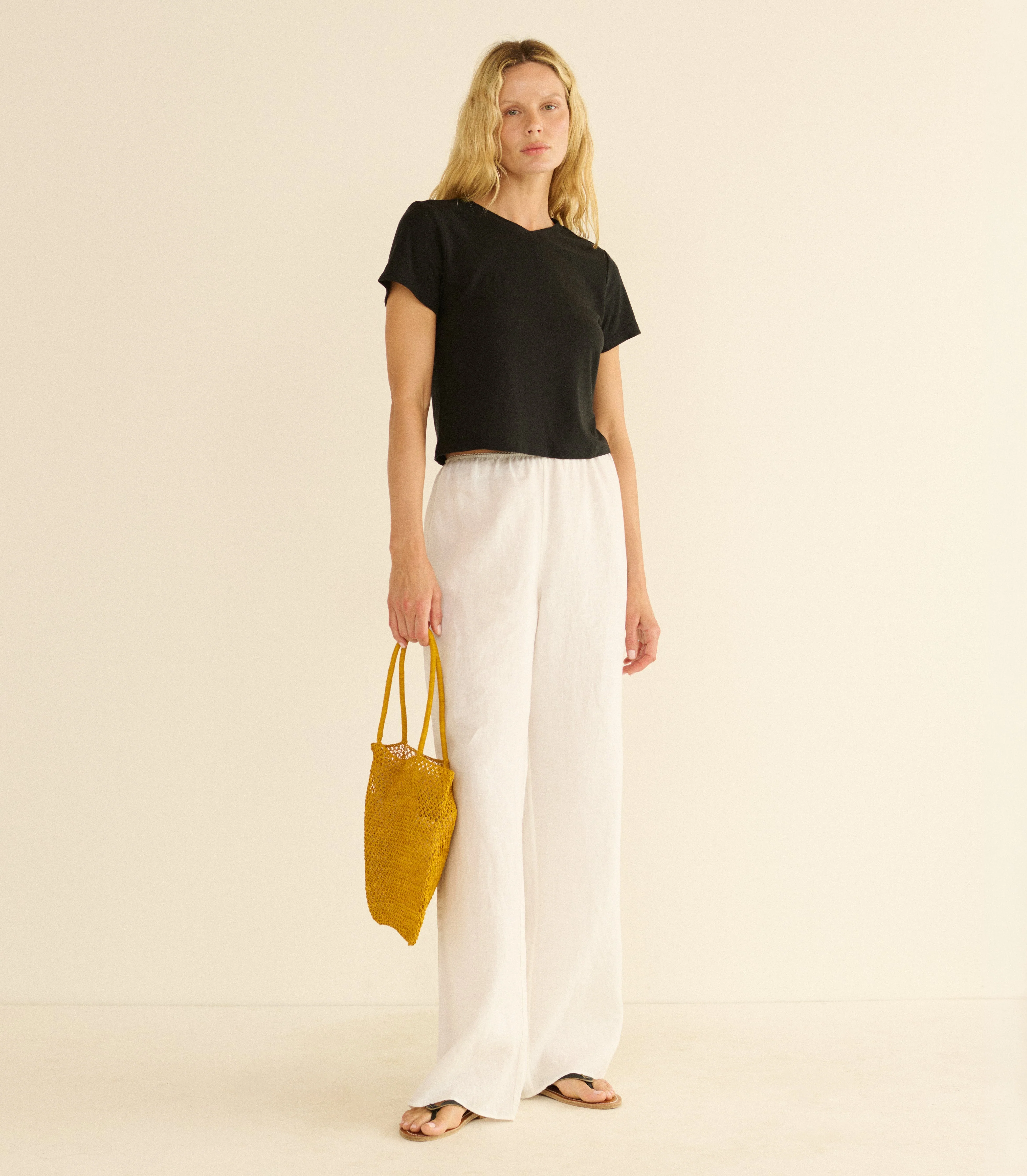 DÔEN - LAVON LINEN PANT -- SALT - Image 10