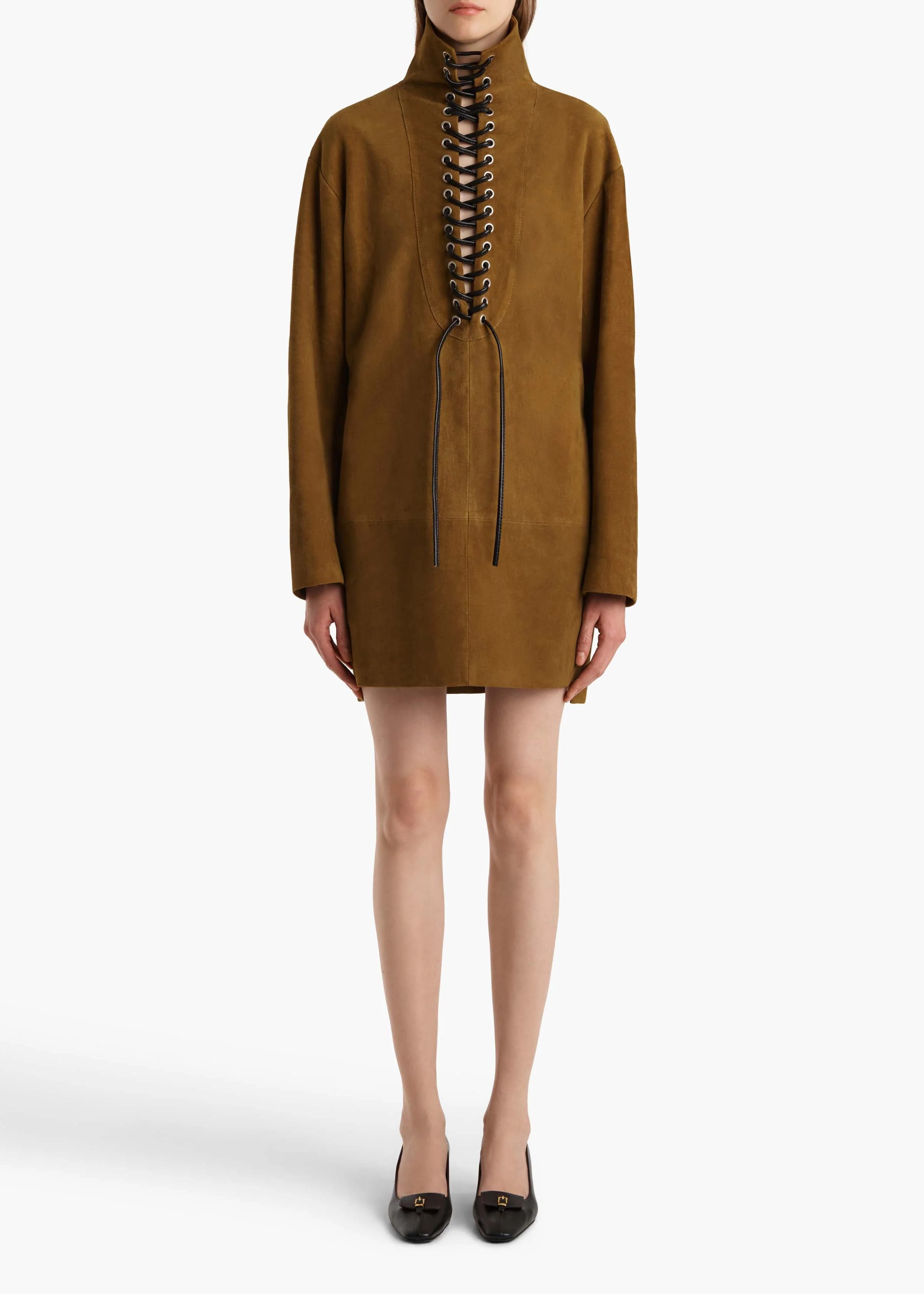 Khaite - Lee Dress in Toffee Suede - Image 10