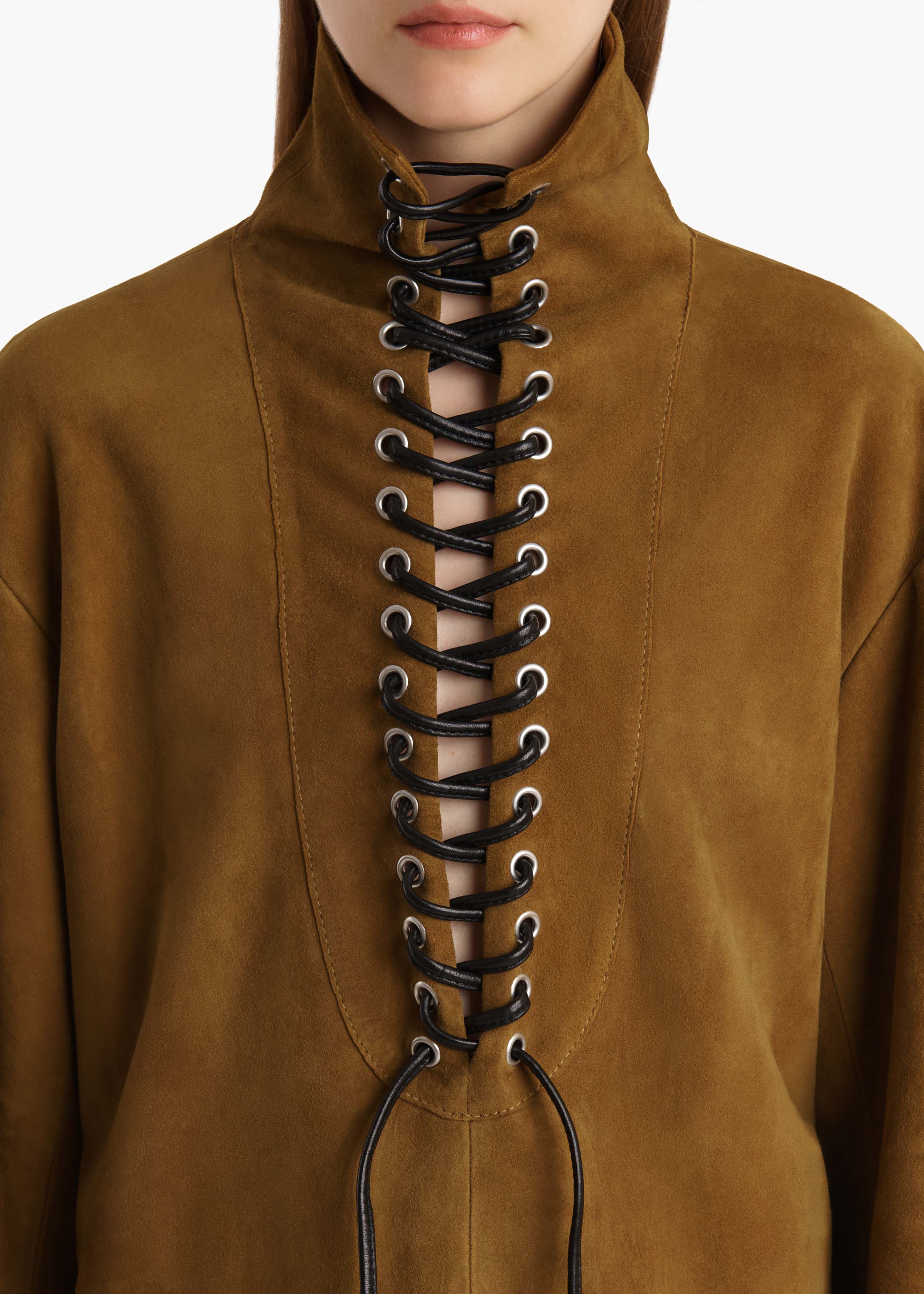 Khaite - Lee Dress in Toffee Suede - Image 12