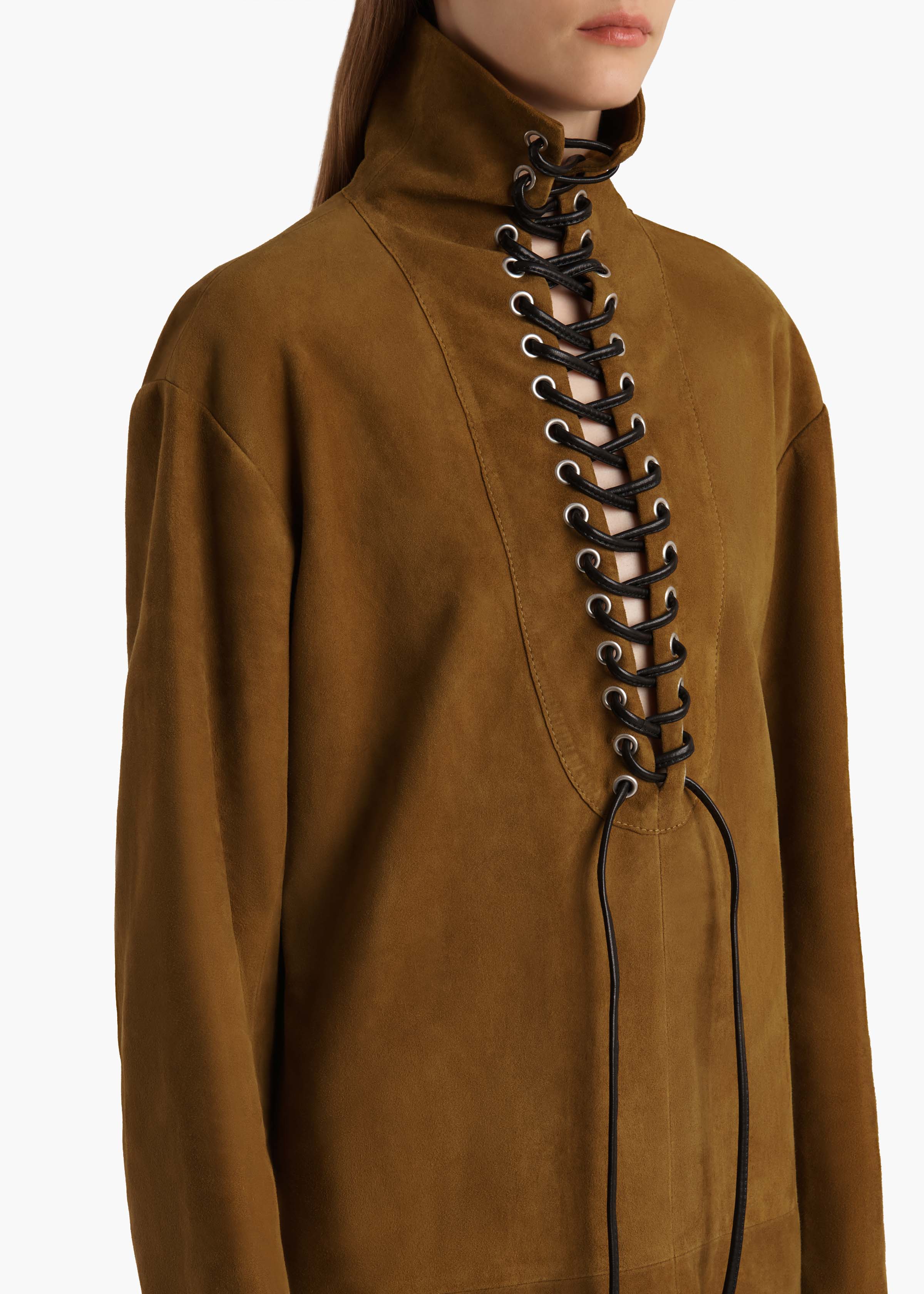 Khaite - Lee Dress in Toffee Suede - Image 13