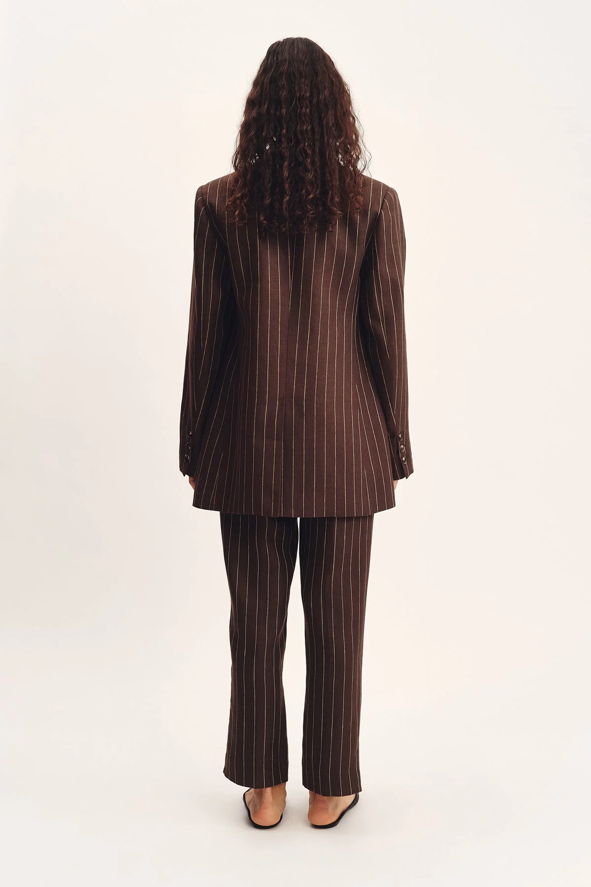 Posse - LEON BLAZER - CHOCOLATE CREAM PINSTRIPE - Image 4