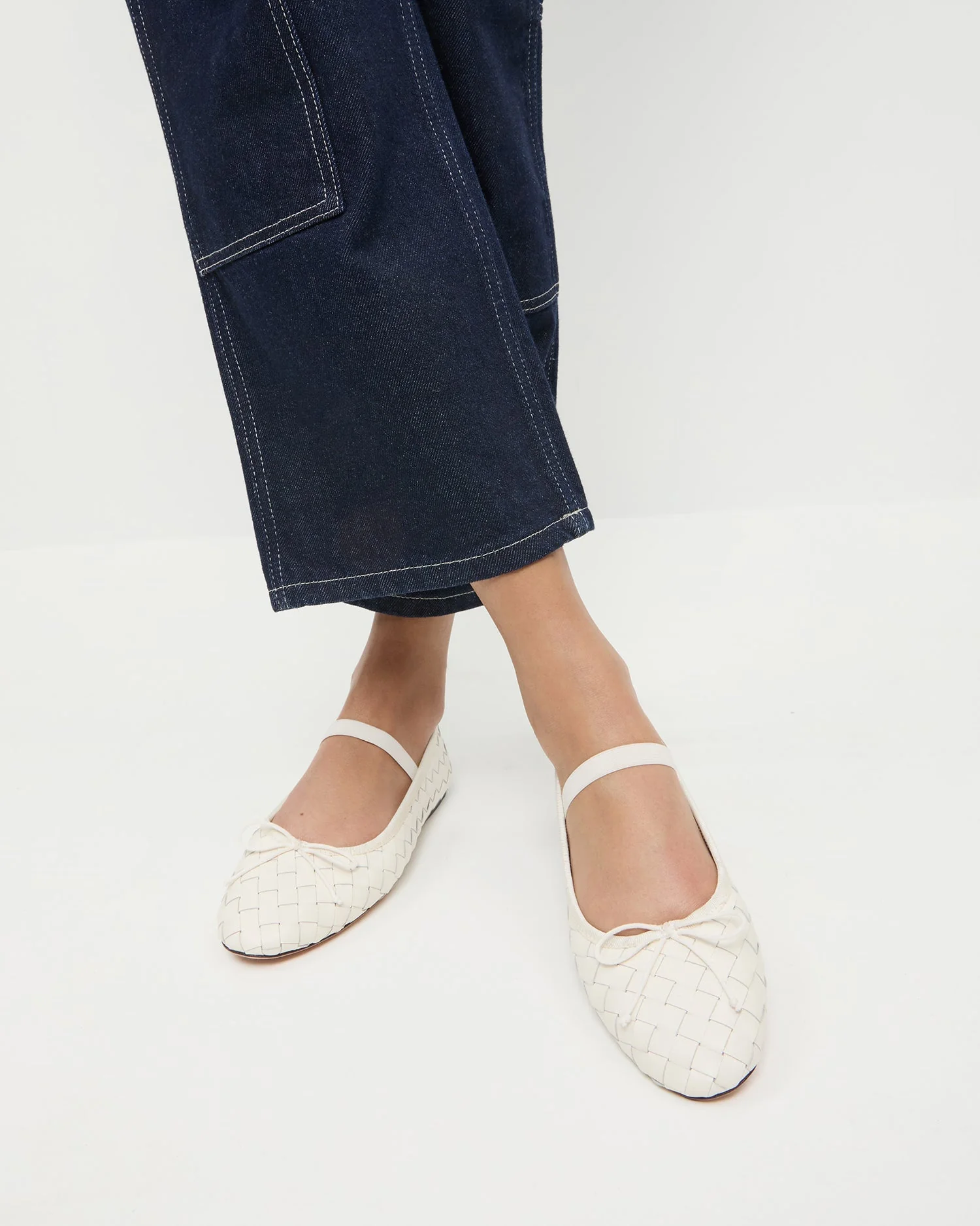 Loeffler Randall - Leonie Cream Woven Ballet Flat - Image 2
