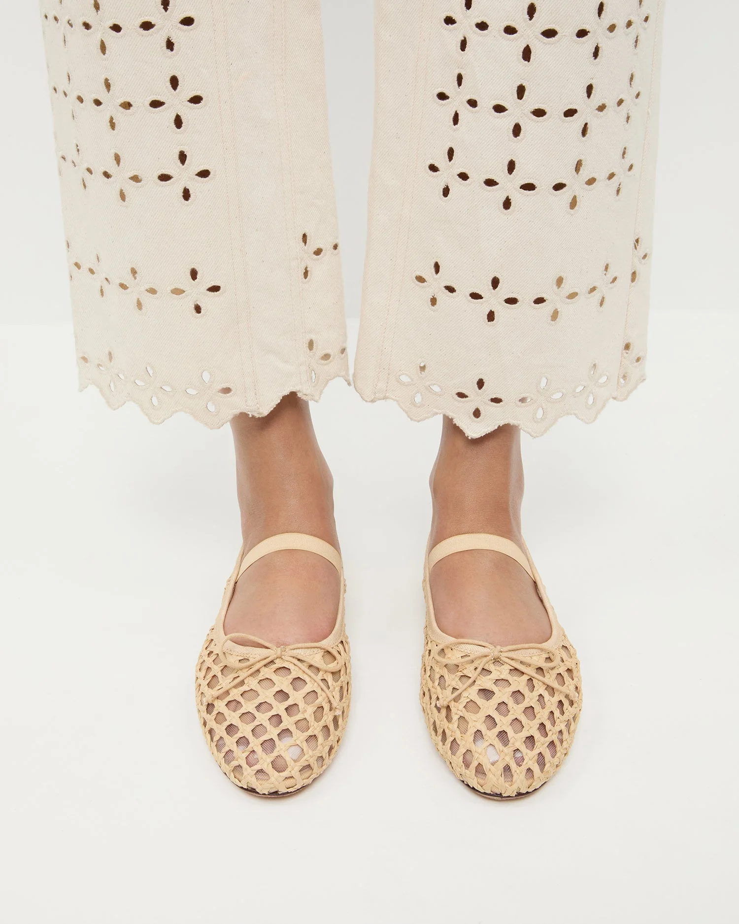 Loeffler Randall - Leonie Natural Crochet Ballet Flat - Image 2