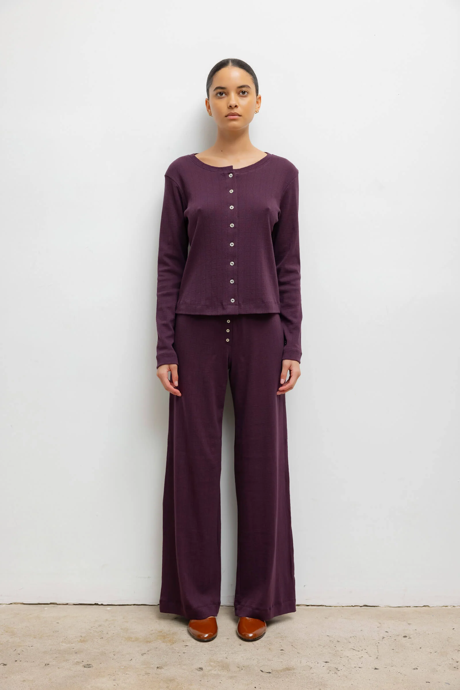 Leset - Pointelle Classic Crew Cardigan - Image 3