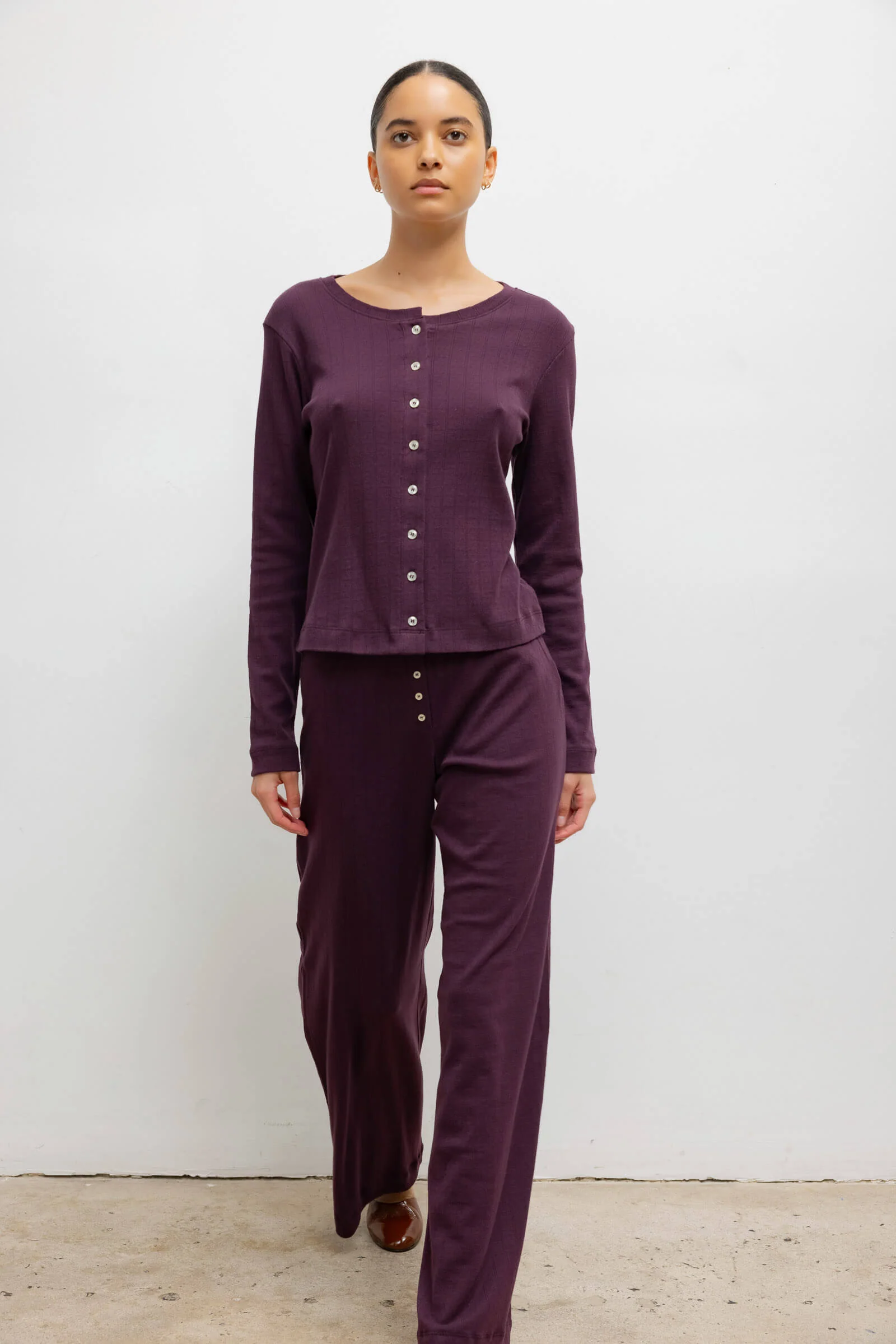 Leset - Pointelle Classic Crew Cardigan - Image 4