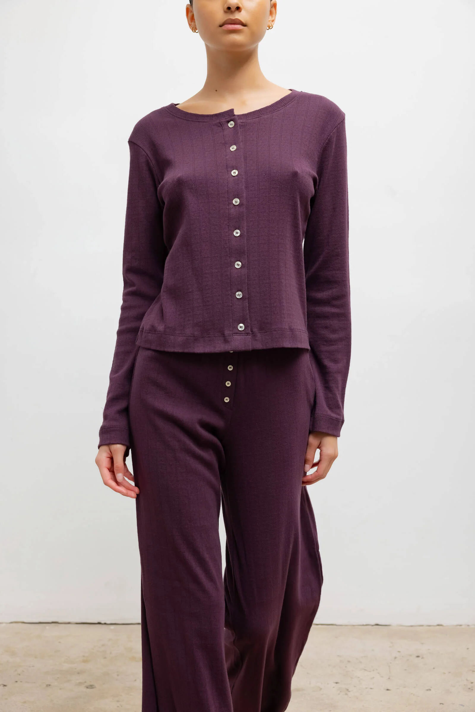 Leset - Pointelle Classic Crew Cardigan - Image 5