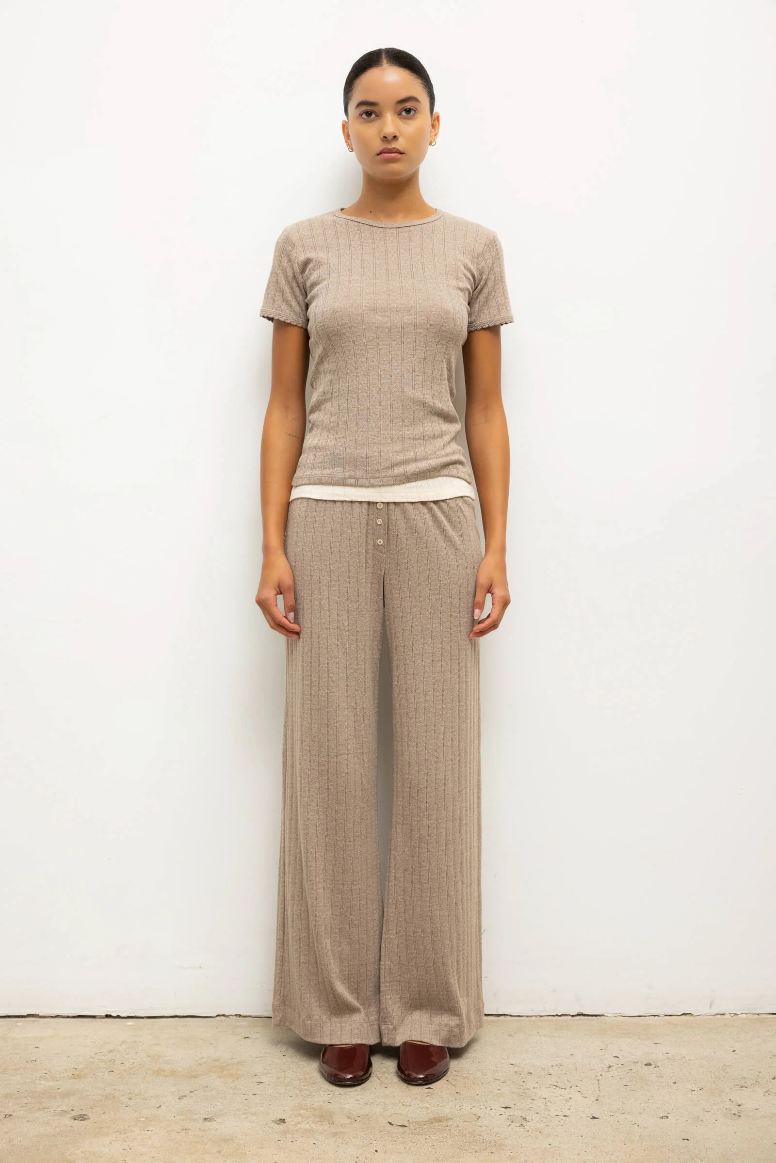 Leset - Pointelle Slim Fit Tee - Image 3