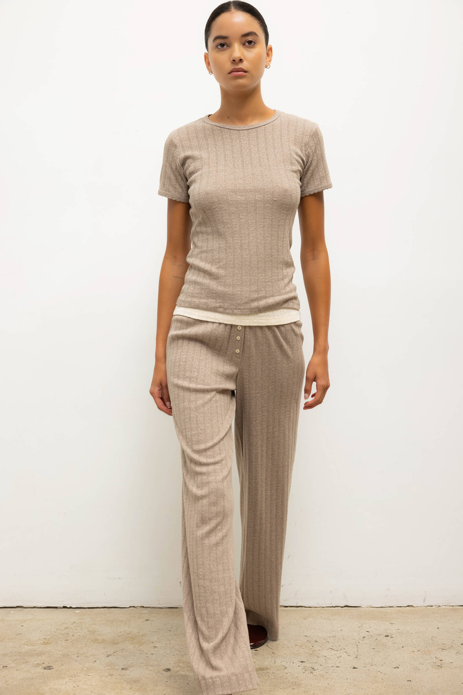 Leset - Pointelle Slim Fit Tee - Image 4