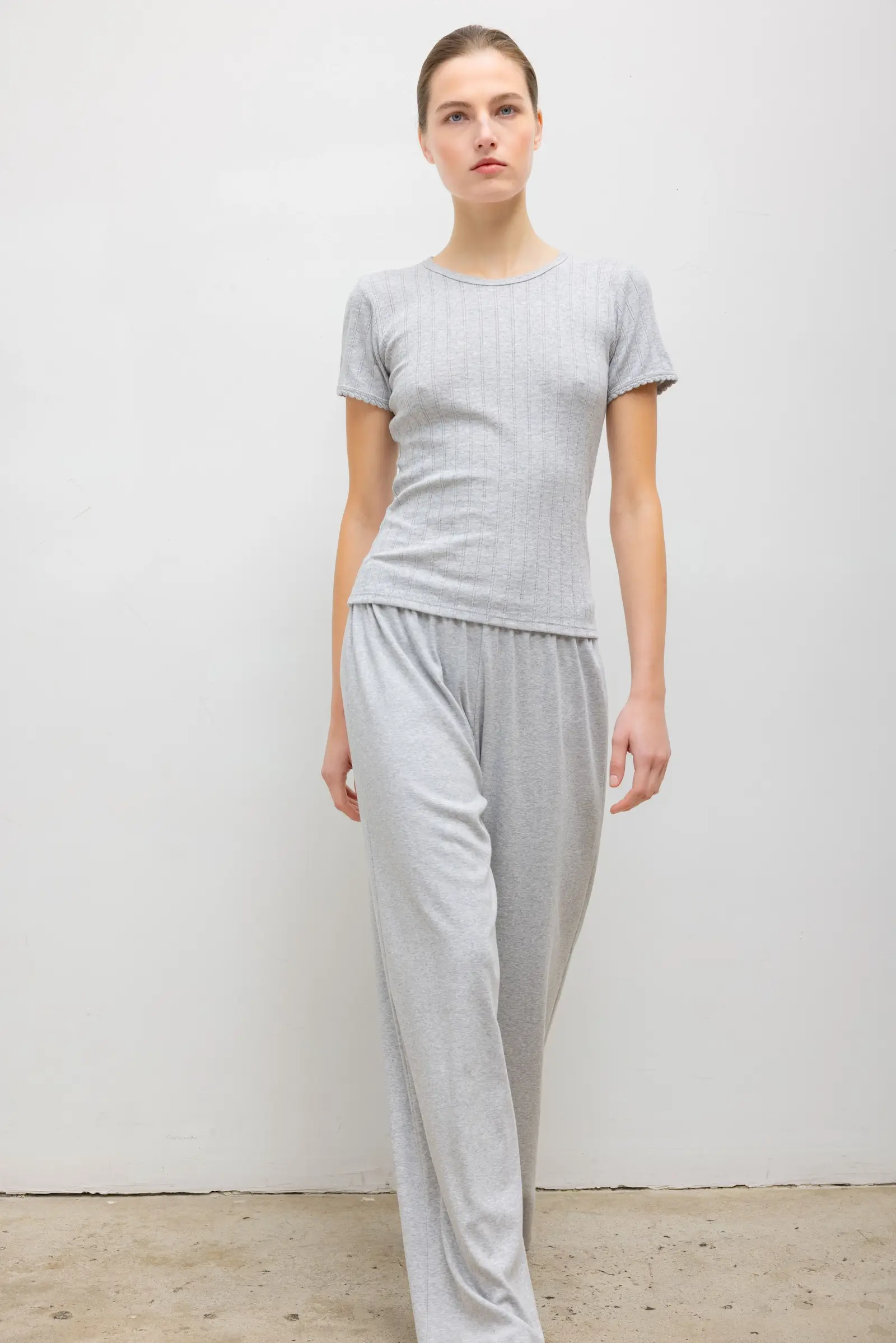Leset - Pointelle Slim Fit Tee - Image 3