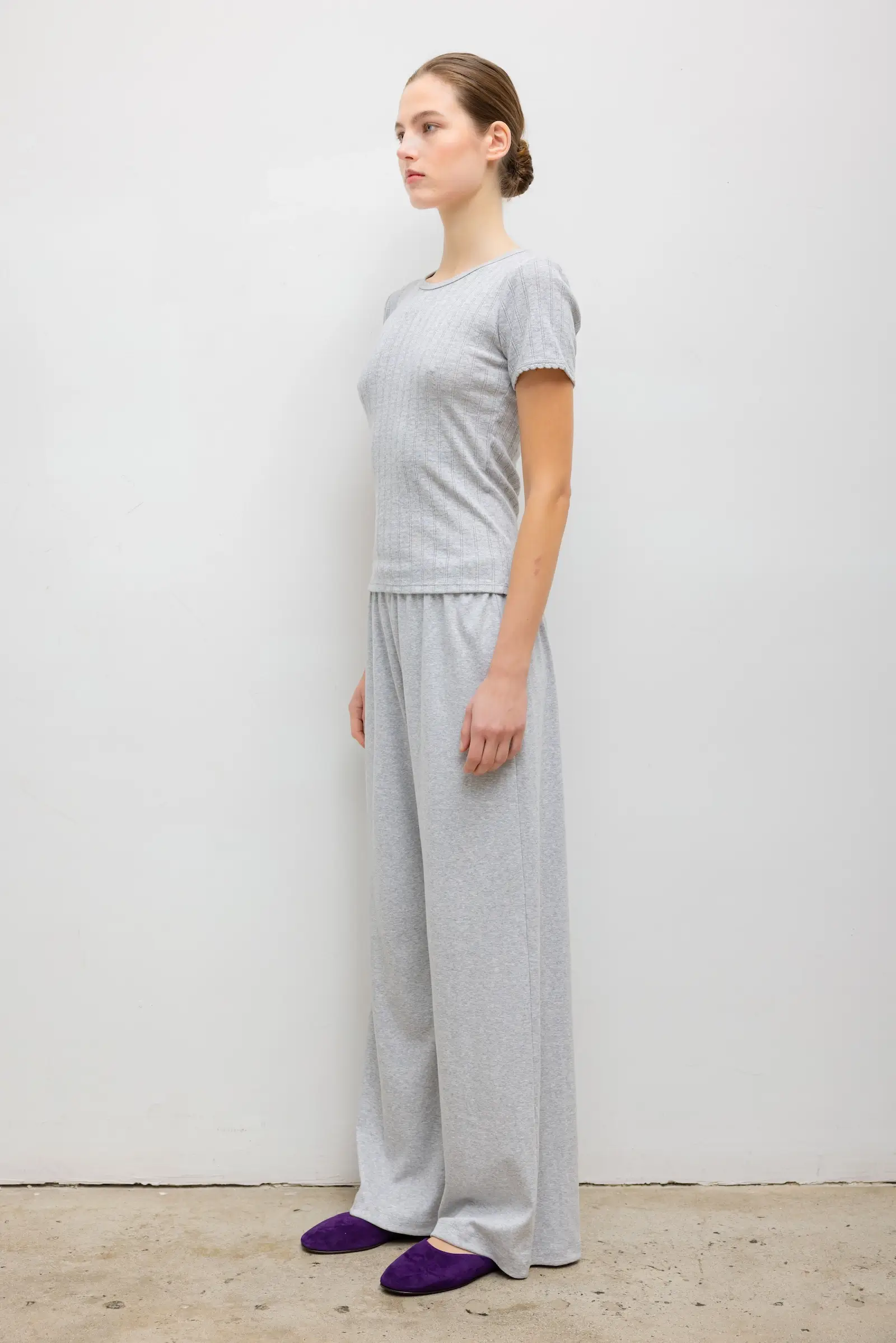 Leset - Pointelle Slim Fit Tee - Image 5