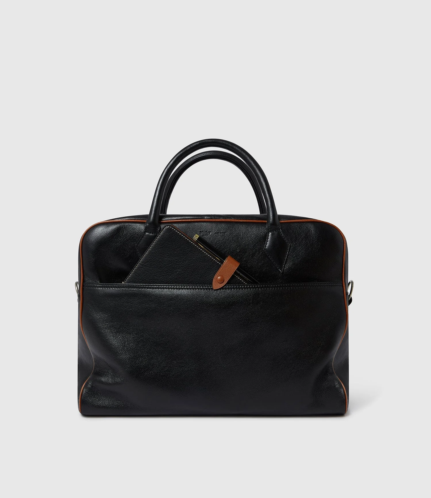 Metier - Limited Edition: A5 Notebook Cover Buffalo Black with Cognac - Image 5