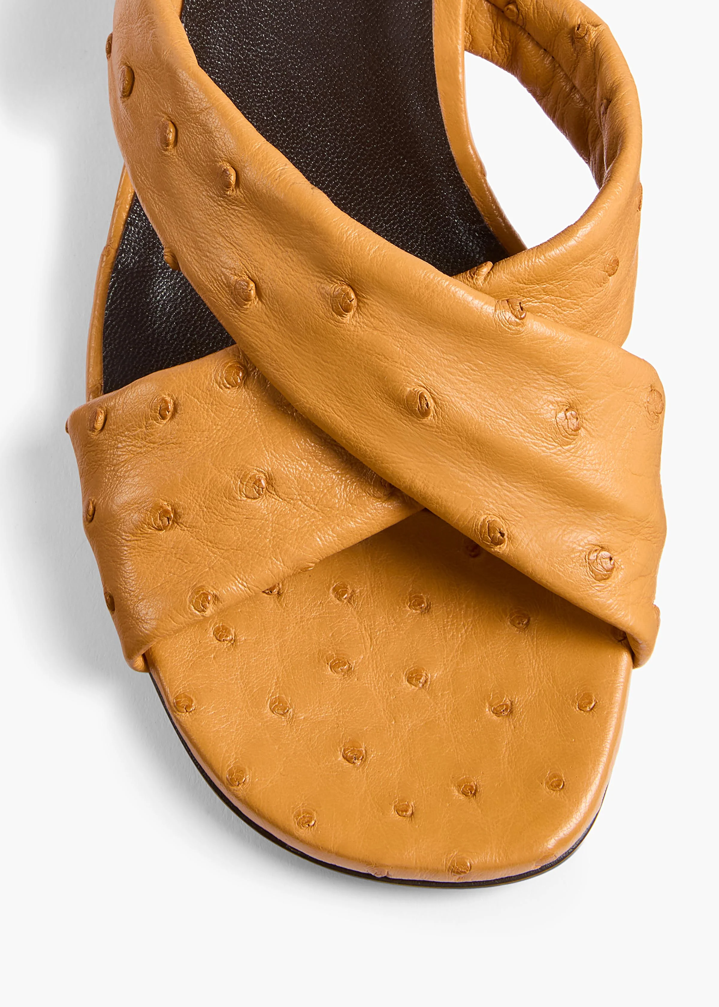 Khaite - Liria Sandal in Chestnut Ostrich - Image 4