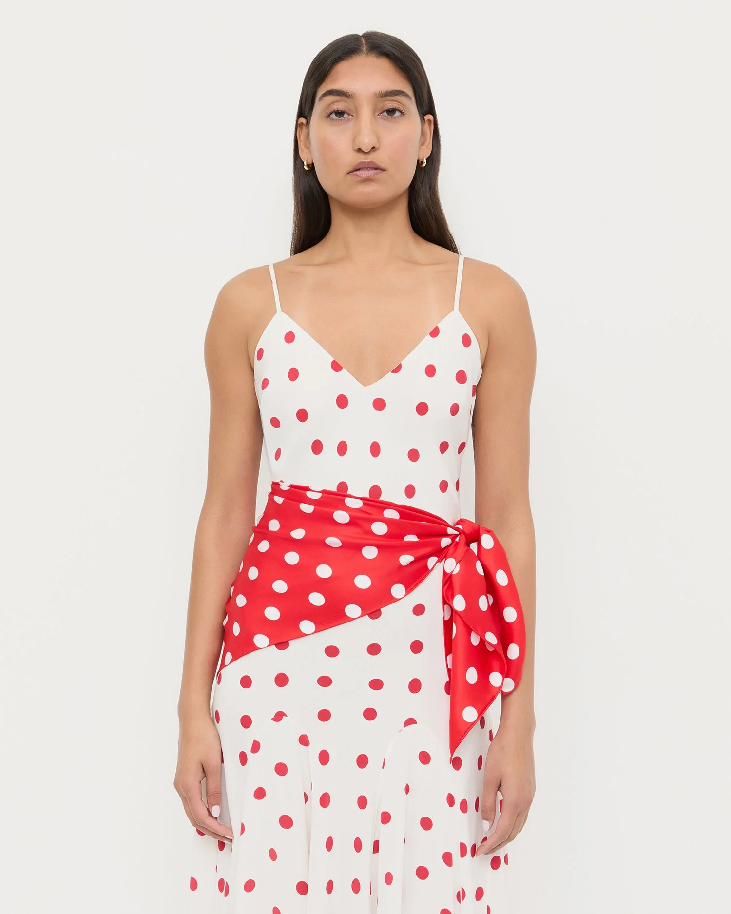 Loeffler Randall - Beverly Red/White Silk Scarf - Image 4