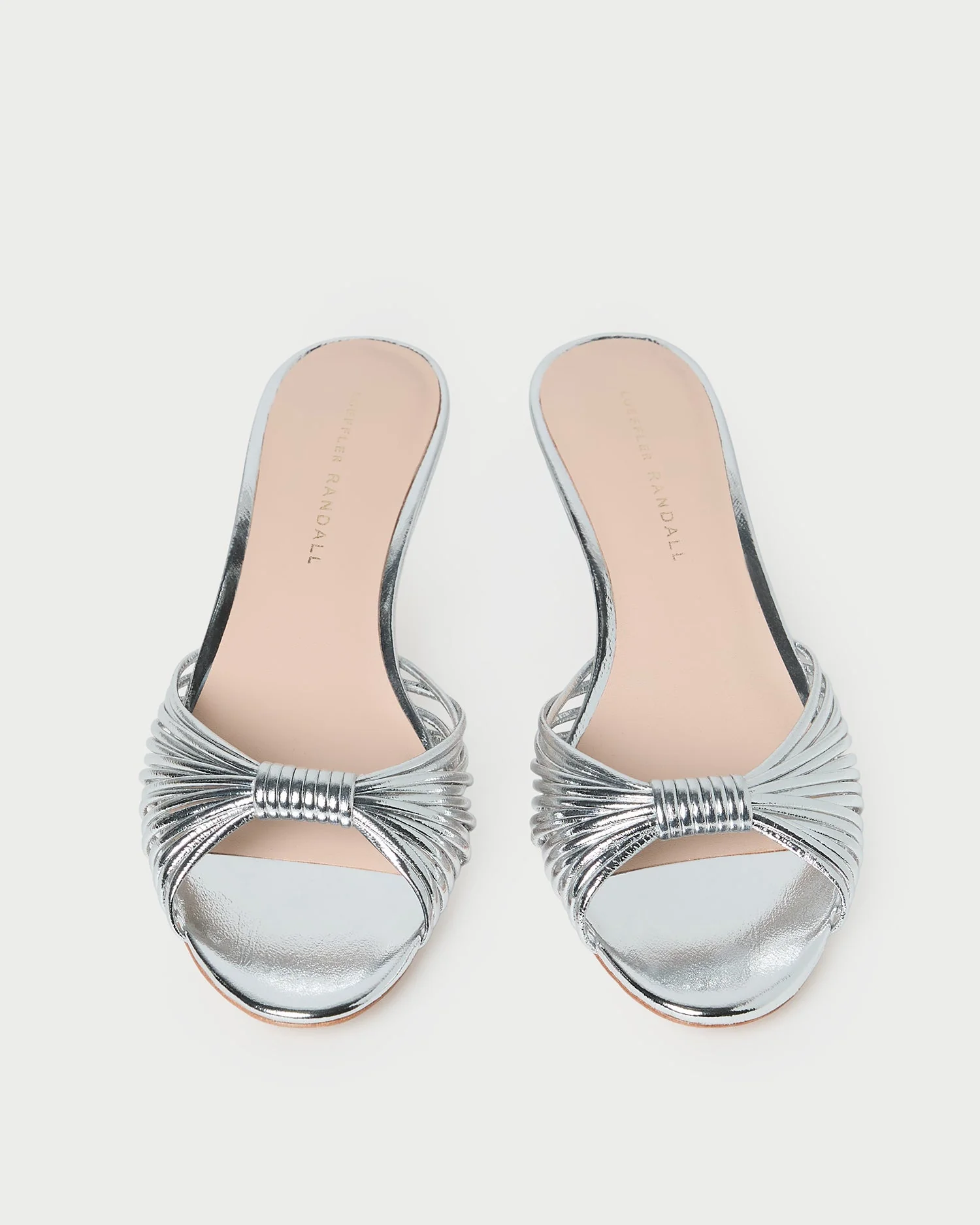 Loeffler Randall - Dixie Silver Leather Kitten Heel - Image 3