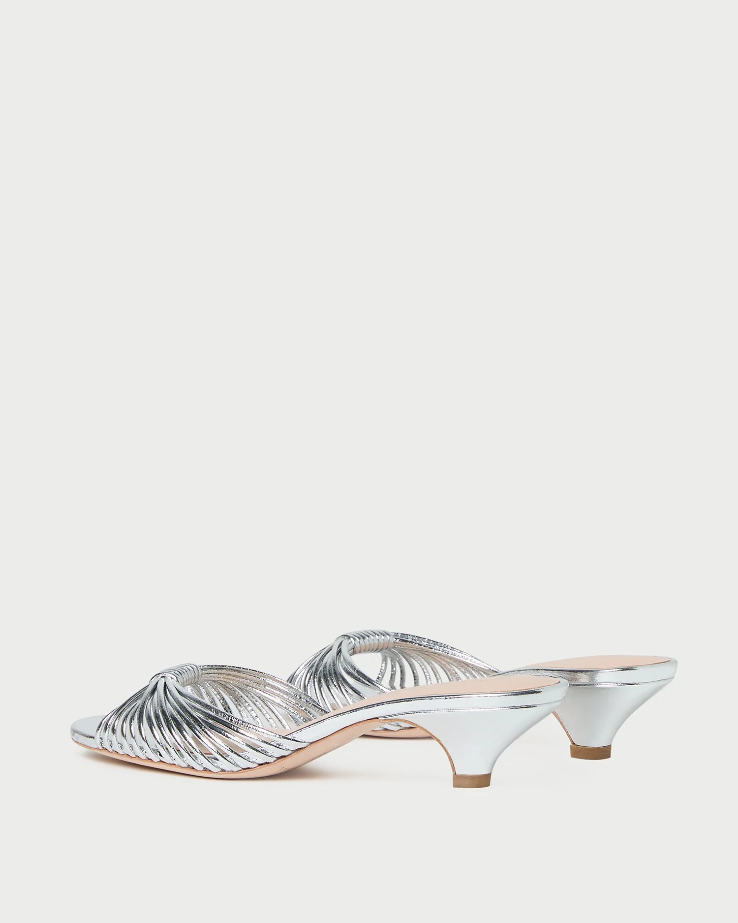 Loeffler Randall - Dixie Silver Leather Kitten Heel - Image 5