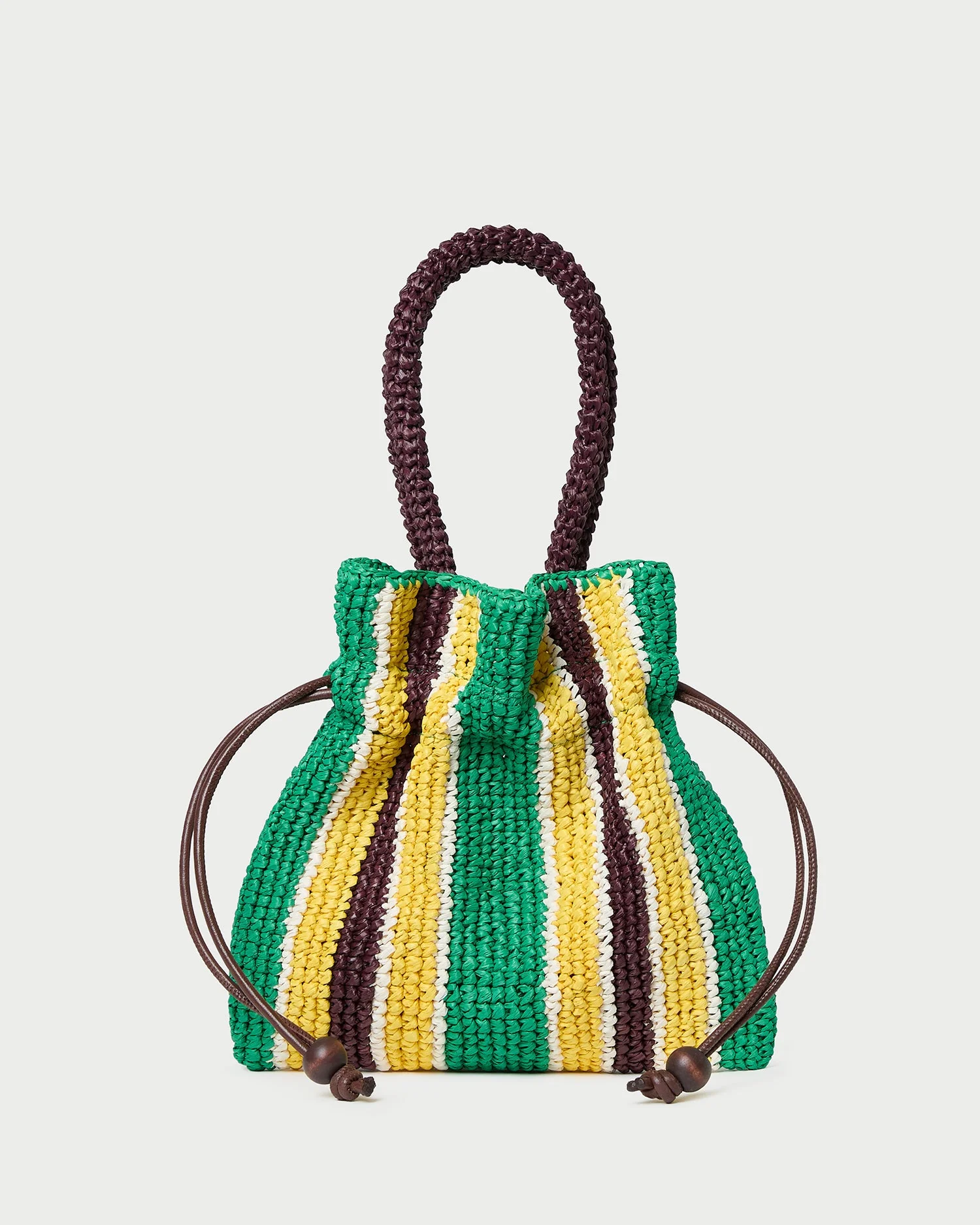 Loeffler Randall - Kylie Green/Yellow Raffia Drawstring Pouch