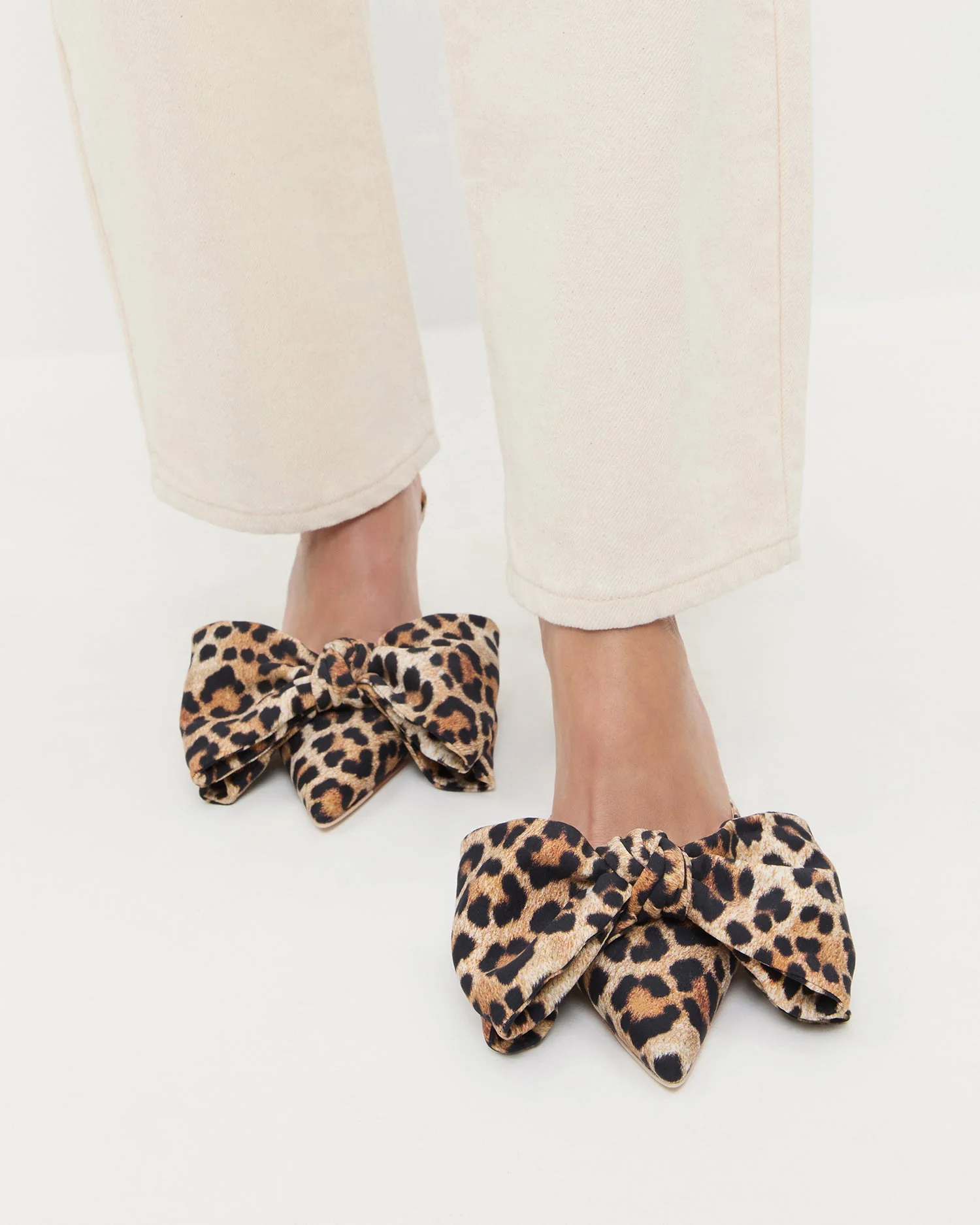 Loeffler Randall - Margot Leopard Jersey Bow Mule - Image 2