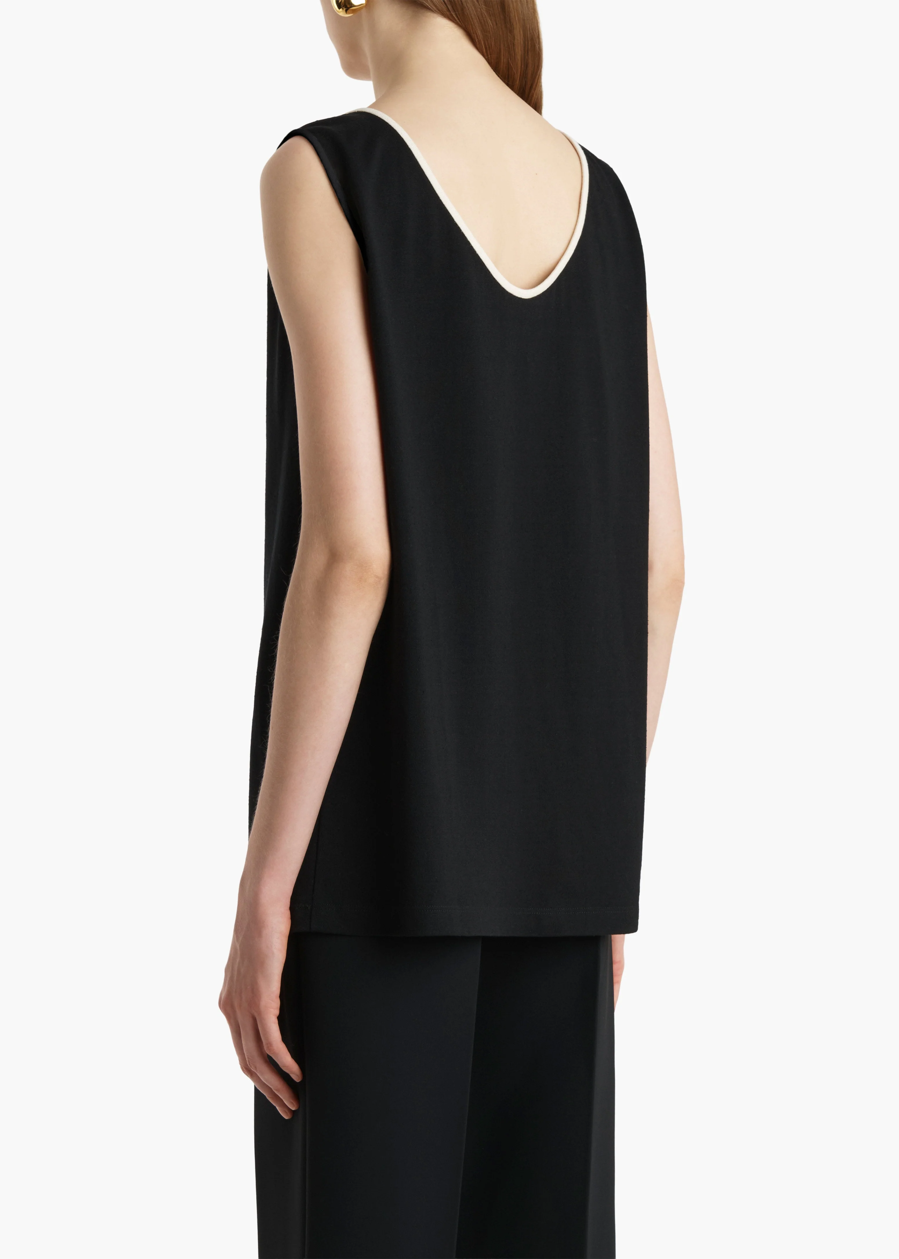 Khaite - Longo Top in Cream and Black - Image 4