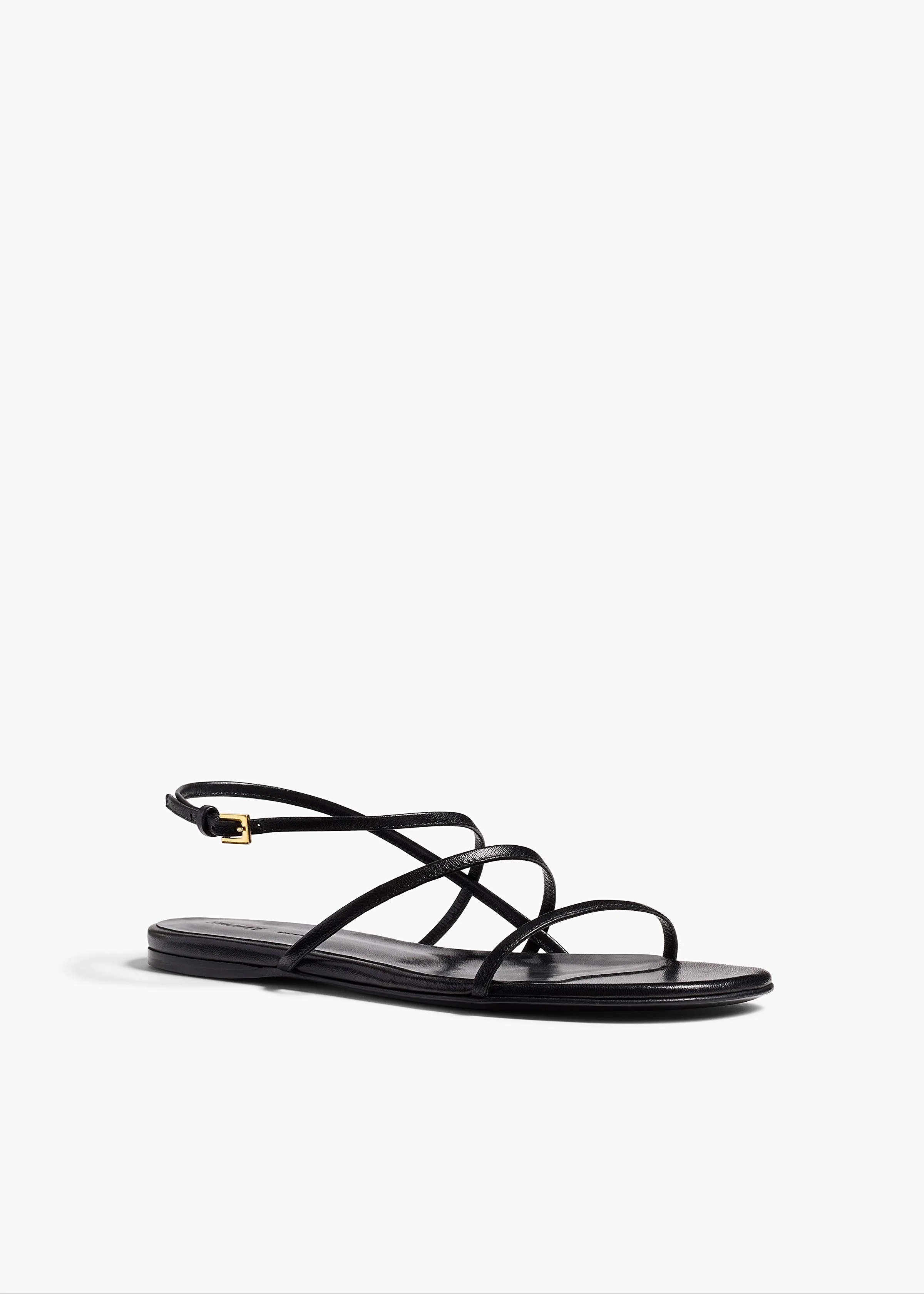 Khaite - Loop Flat Sandal in Black Leather - Image 2