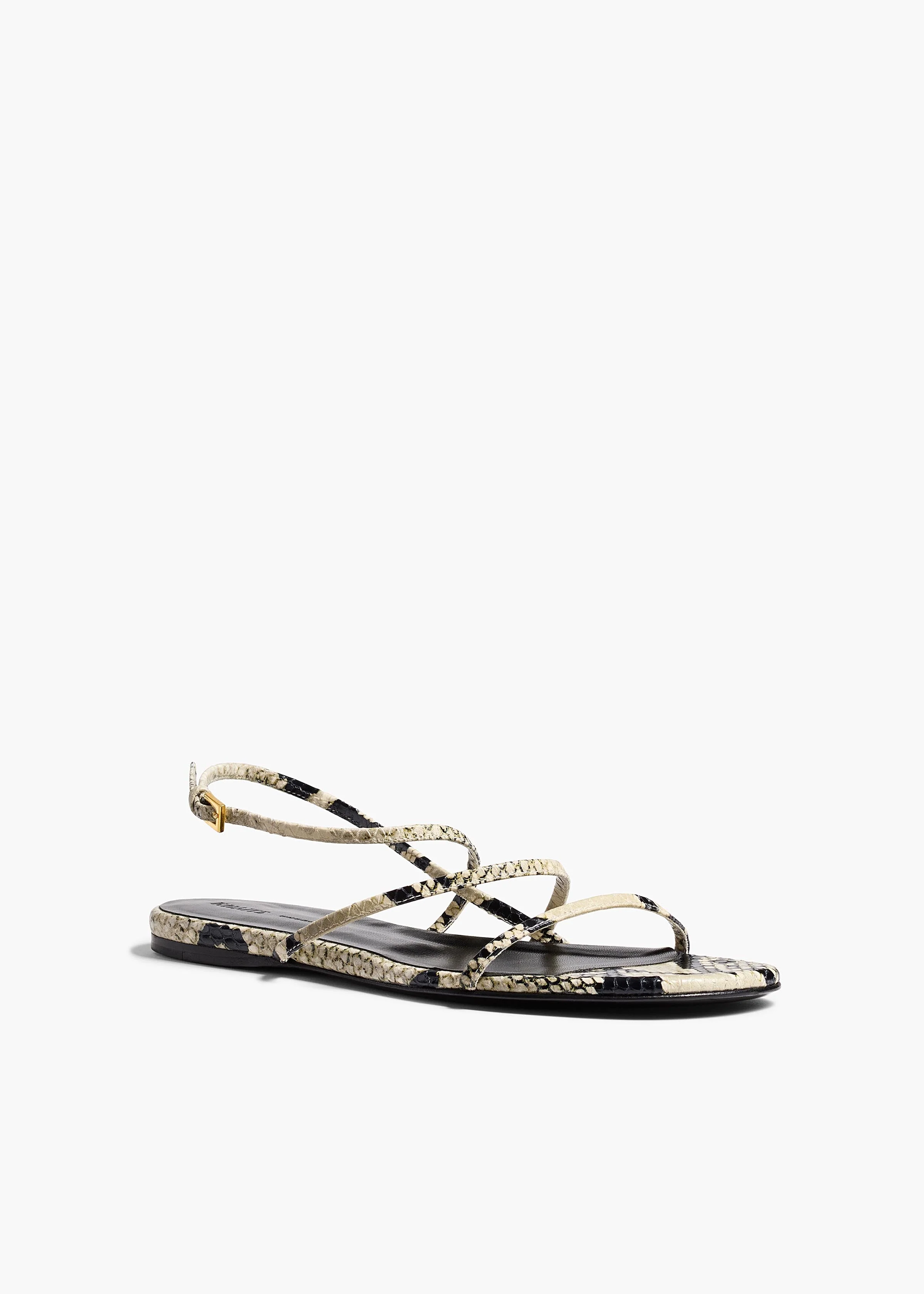 Khaite - Loop Flat Sandal in Natural Python - Embossed Leather - Image 7