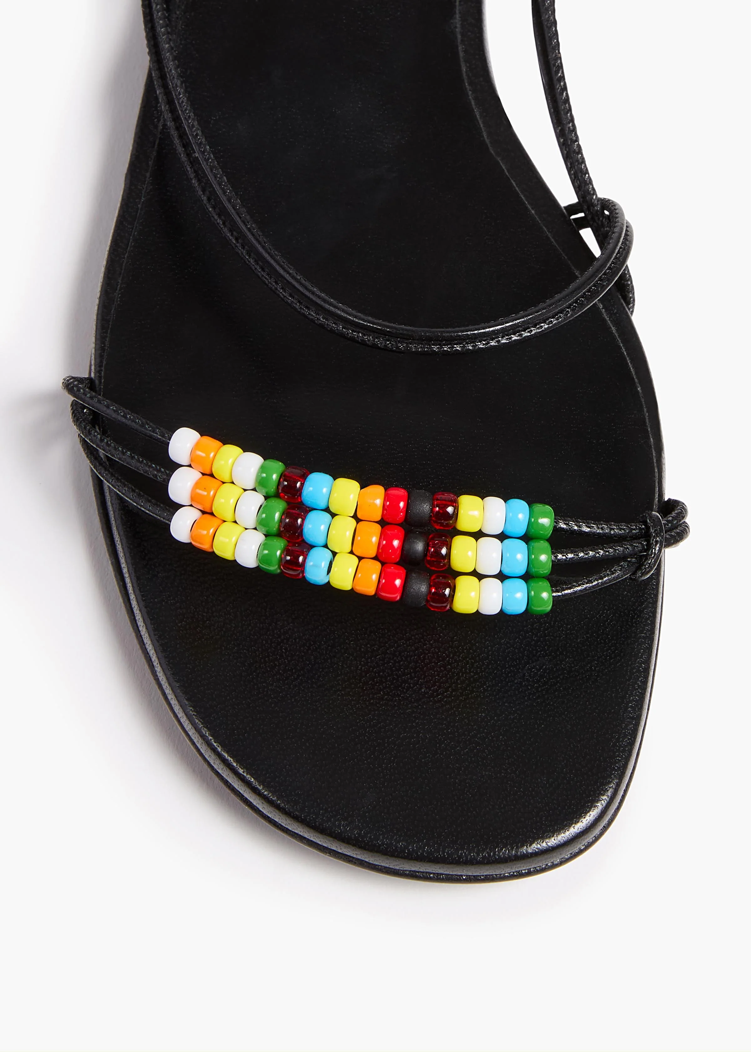 Khaite - Loop Kitten Heel Sandal with Beads in Black Leather - Image 4