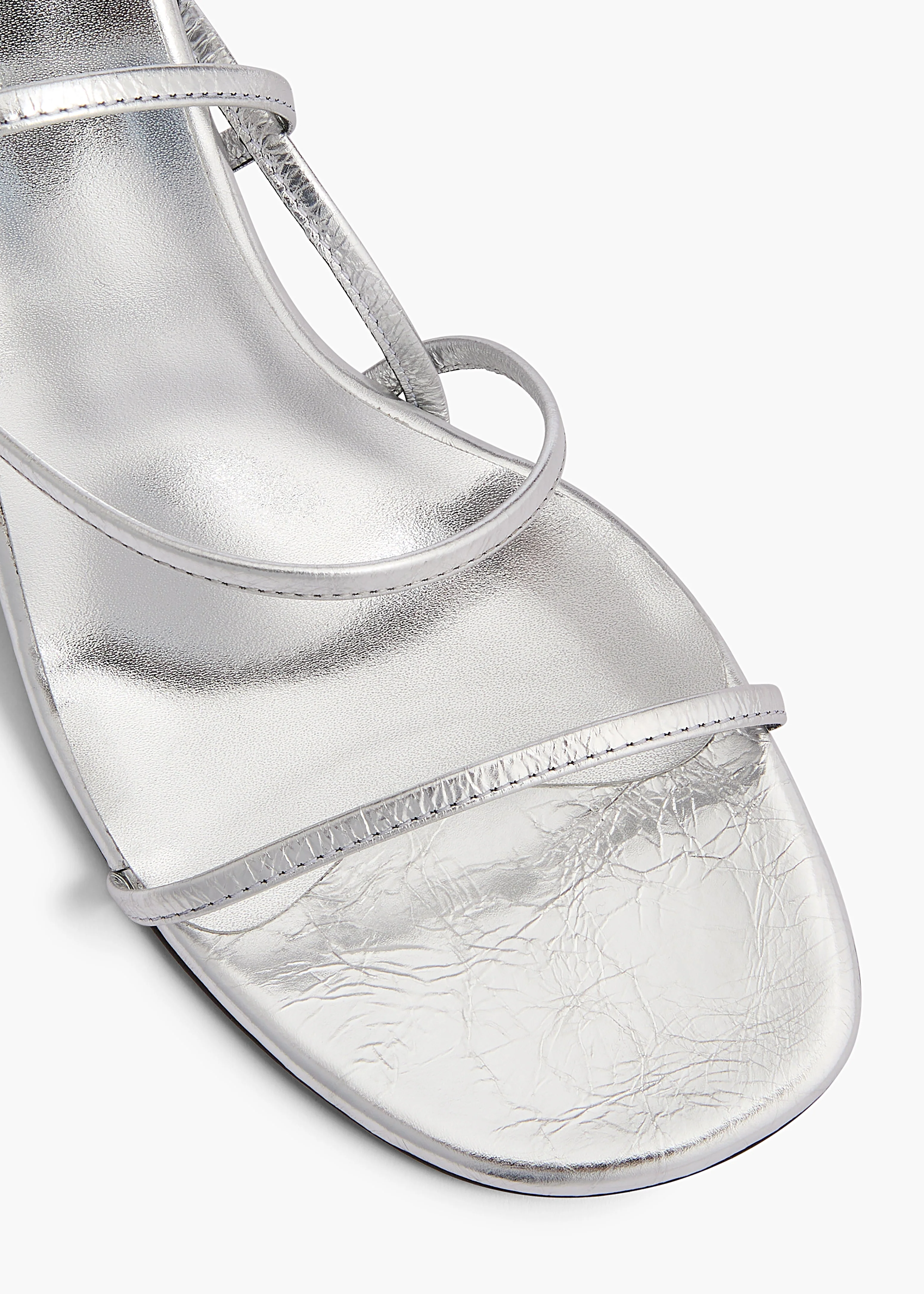 Khaite - Loop Sandal in SIlver Metallic Leather - Image 4