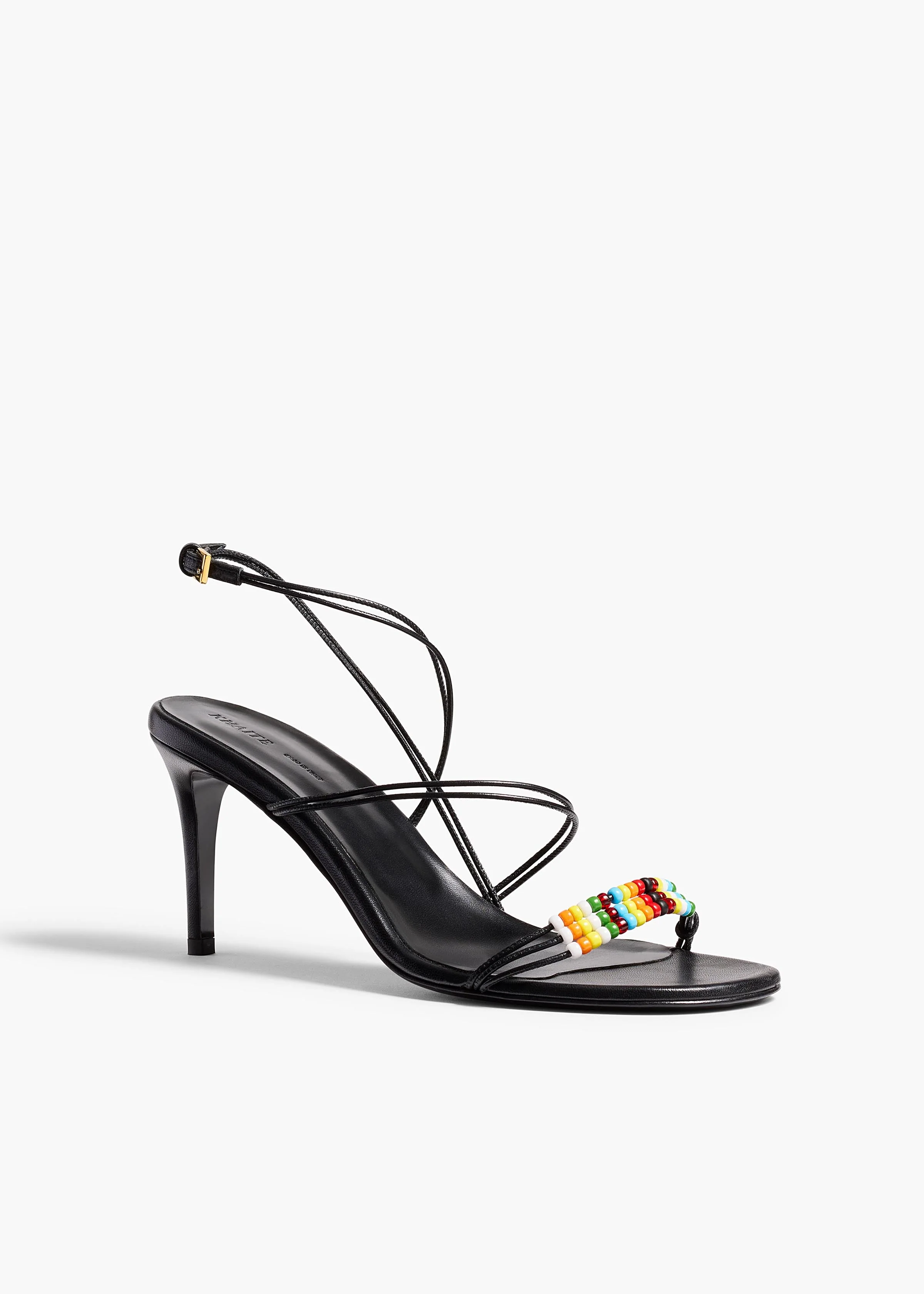 Khaite - Loop Sandal with Beads in Black Leather - Image 7